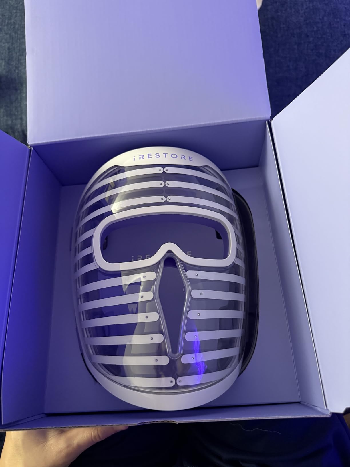 LED Face Mask for Youthful Skin, Red Light Therapy for Face, Red, Blue & Infrared Therapy for Wrinkles, Fine Lines, Dark Spots with 360 LEDs customer photo 2