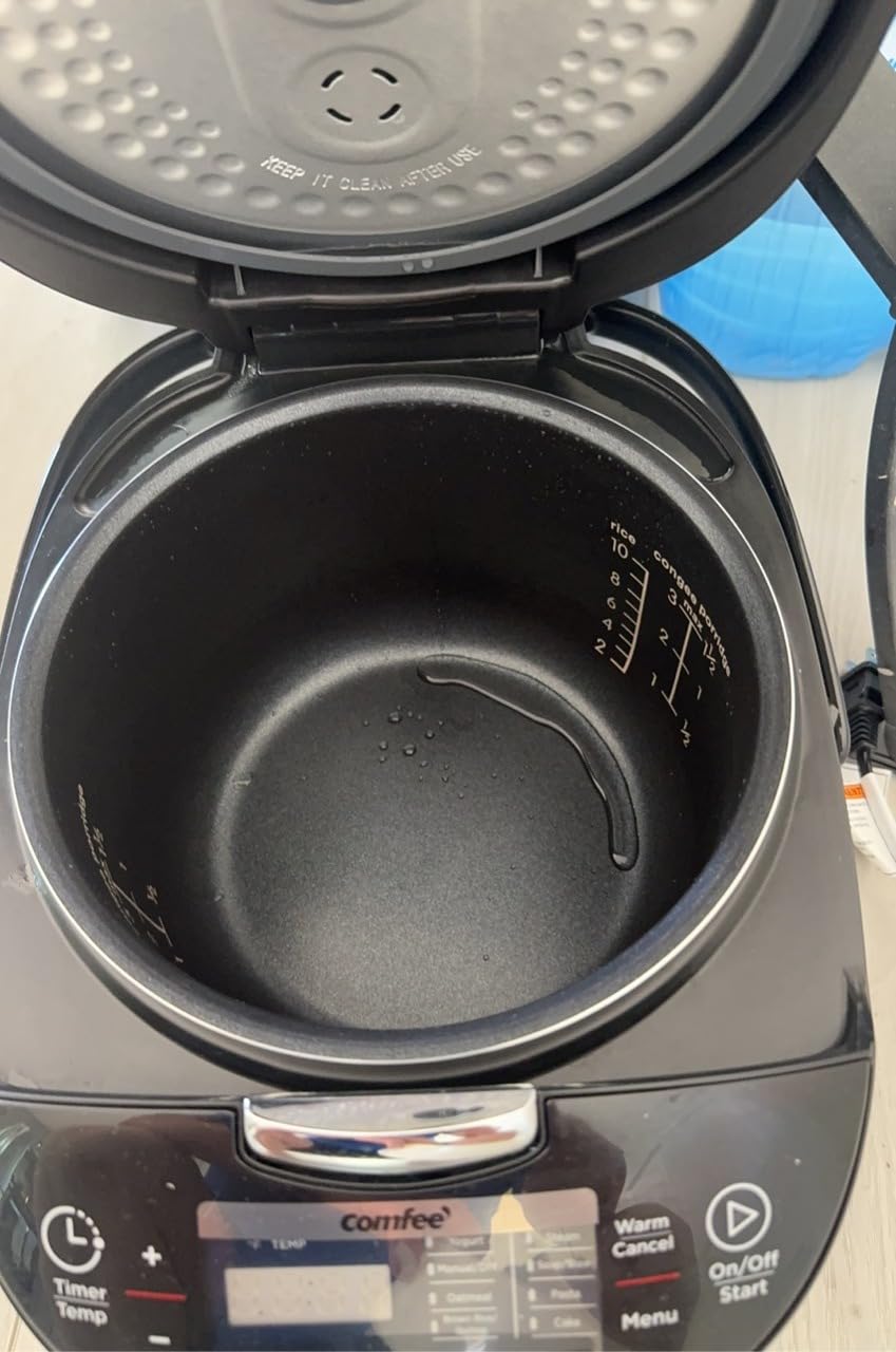 COMFEE' Rice Cooker 12 Cups Cooked/6 Cups Uncooked, Portable Non-Stick Rice Maker, Japanese Rice Cooker with Fuzzy Logic Technology, 24-Hour Timer Delay, 11 Presets, Steamer, Fast Cooker, Grain Cooker, Black customer photo 2