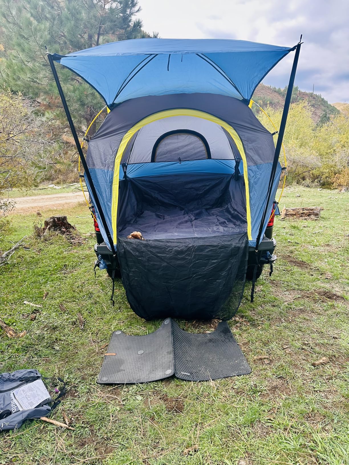 Umbrauto Truck Bed Tent with Awning: 5.5-5.8FT PU3000mm Waterproof Tailgate Pickup Truck Tents, Easy Set-up for 2 Person, Fits Full Size Short Bed, Chevy, Dodge, Ford, GMC, Green customer photo 2