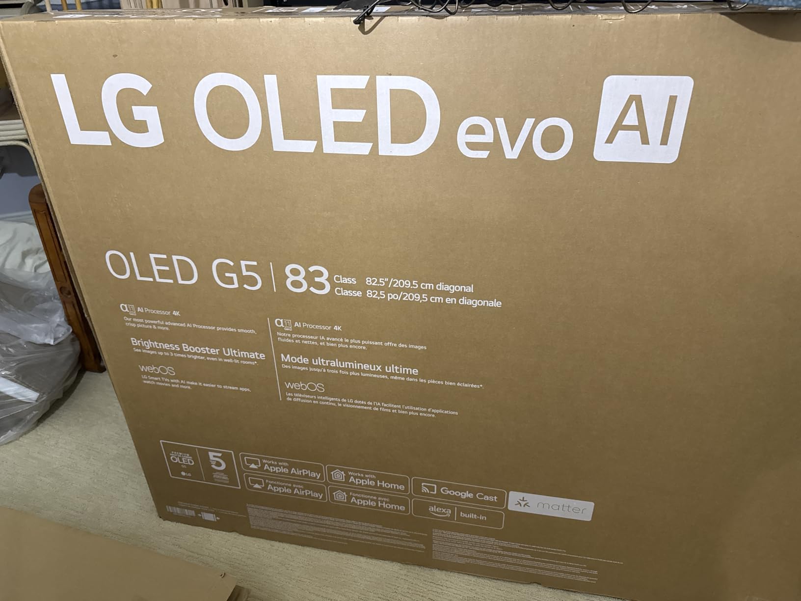 83-Inch Class OLED evo AI 4K G5 Series Smart TV w/Dolby Atmos, Dolby Vision, HDR10, AI Super Upscaling 4K, Filmmaker Mode, Wow Orchestra, Alexa Built-in (OLED83G5WUA, 2025) customer photo 2