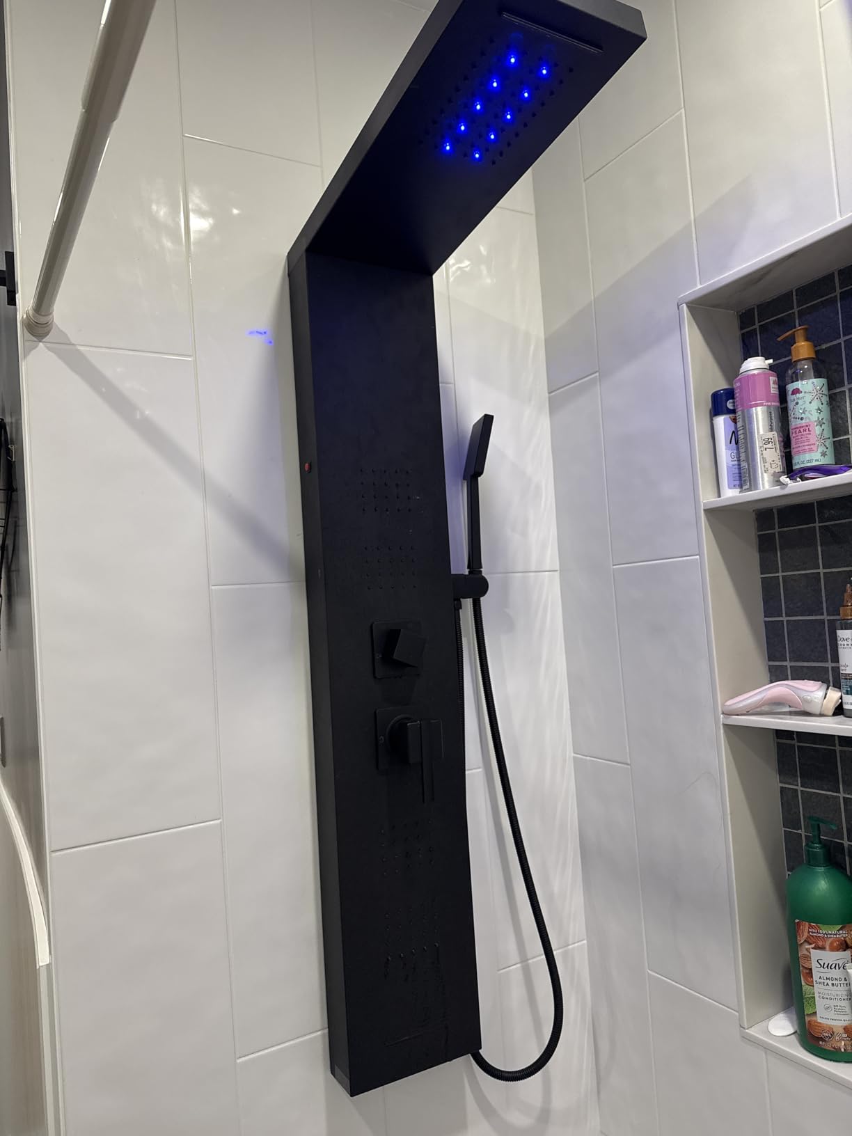 ROVOGO Shower Panel Tower System cUPC Certified, High Pressure Rainfall Shower, Body Jets, Handheld and Tub Spout, 46.5 in. Shower Column Stainless Steel, Brushed customer photo 2