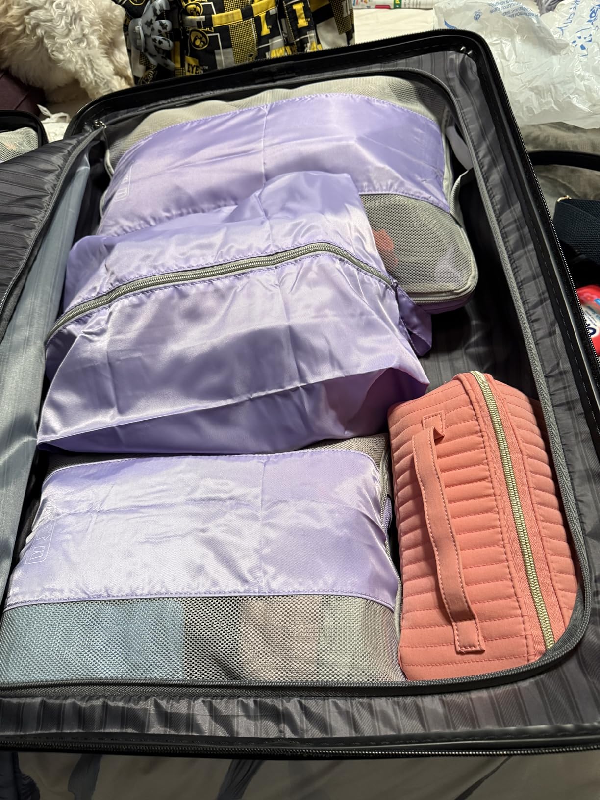 10 Set Compression Packing Cubes for Travel Essentials,Compressible Expandable Packing Cubes for Suitcase,OlarHike Luggage Organizer Bags for Travel,Handy Helper for Organizing Clothes(Black) customer photo 2