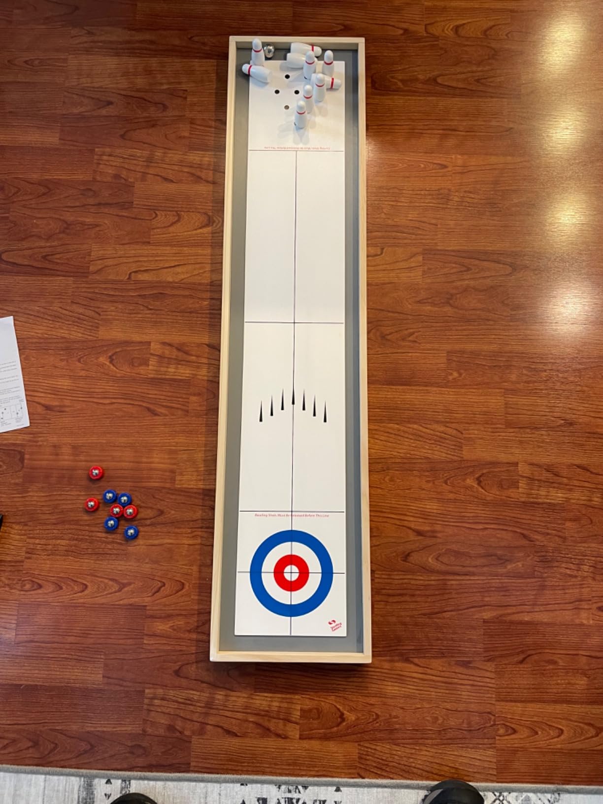 Sterling Games Tabletop Bowling Combo Set, Wooden Arcade Board with Marbles and Pins, Indoor Table Top Game for Kids and Family customer photo 1