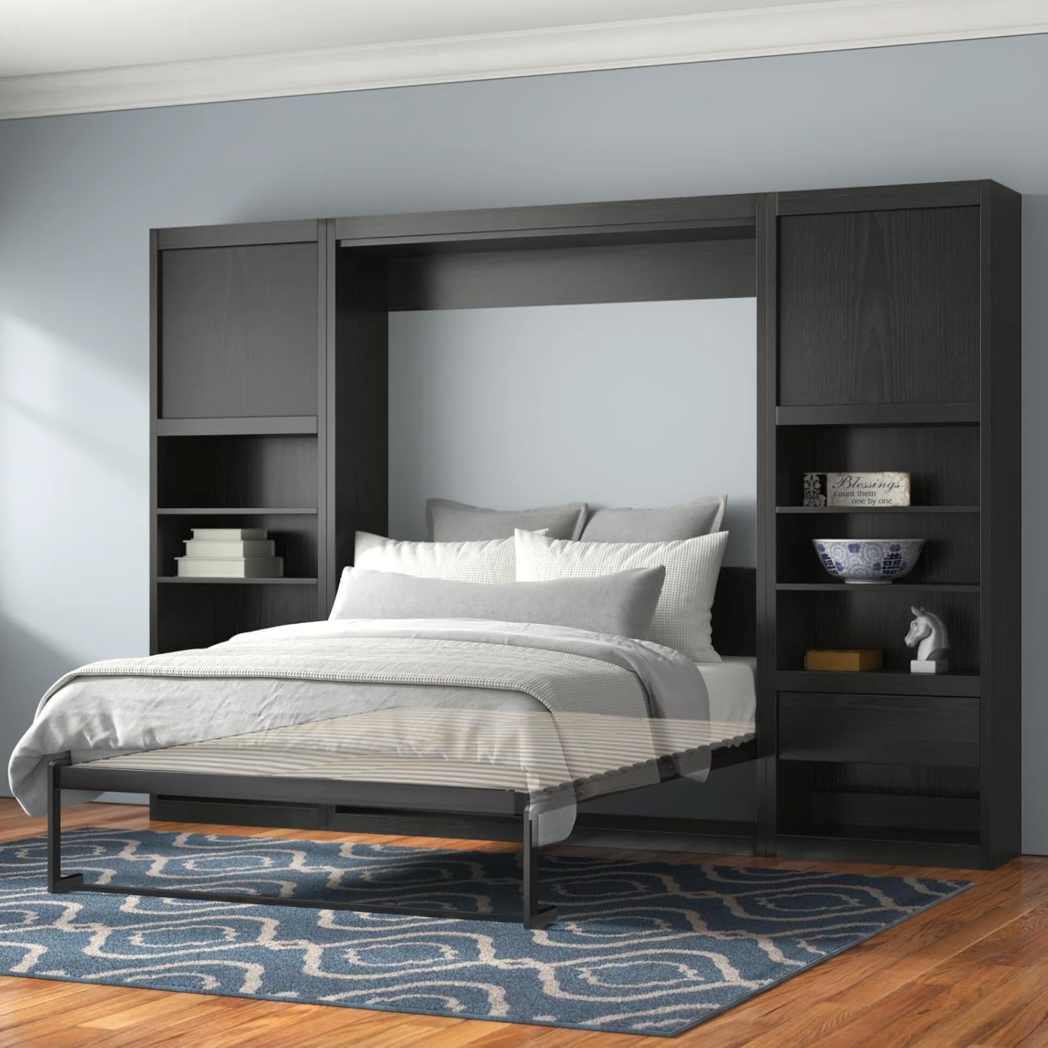 TooCust Vertical Murphy Wall Bed Frame Queen Size With Two-Stage Deluxe Gas Spring - DIY Free Standing Folding Bed Kit customer photo 2