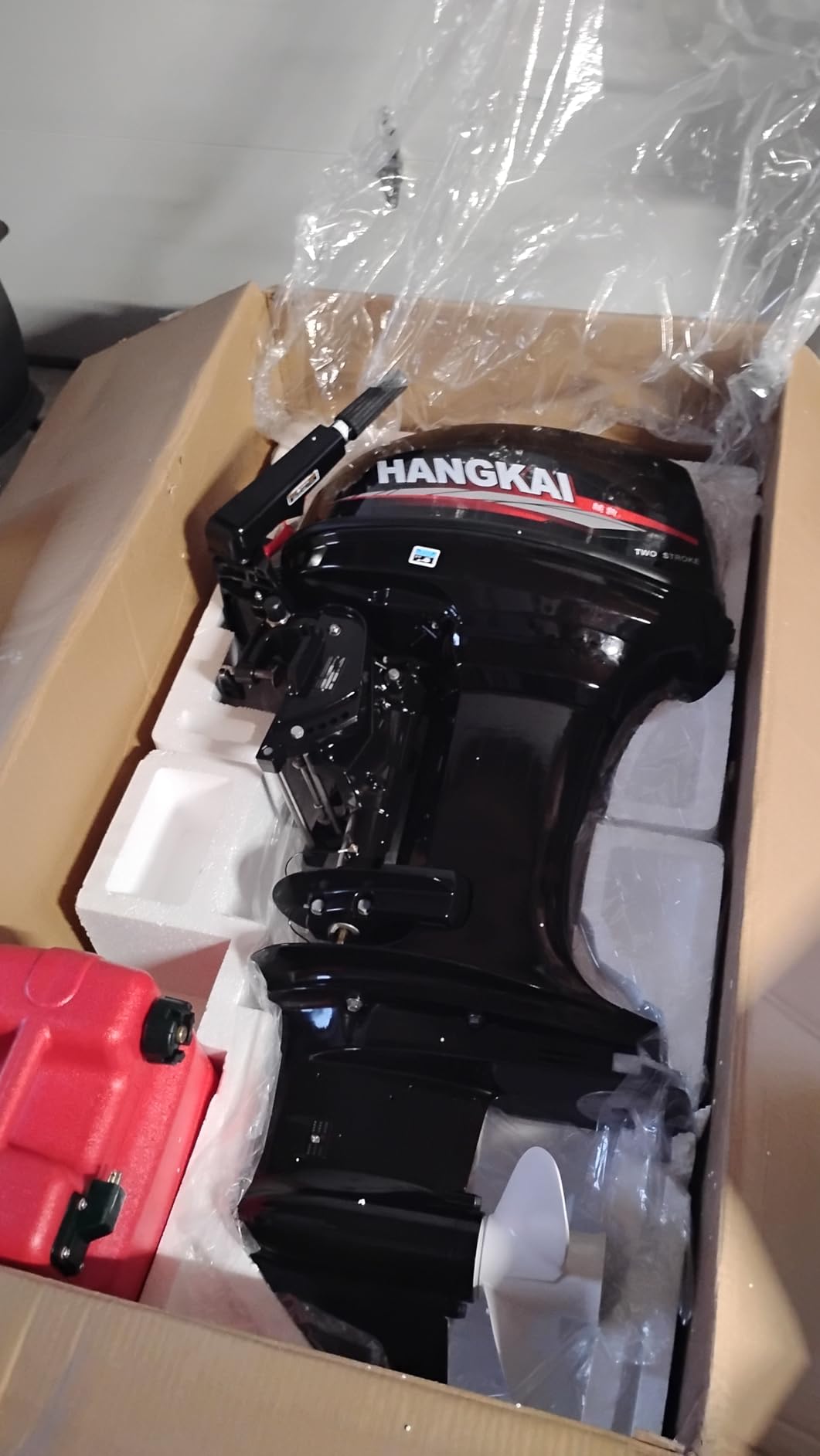 2 Stroke 40 HP Outboard Motor, Long Shaft 703CC Heavy Duty Hangkai Outboard Motor Boat Engine Boat Motor Trolling Motor Fishing Boat Engine with Water Cooling & CDI Ignition System customer photo 1