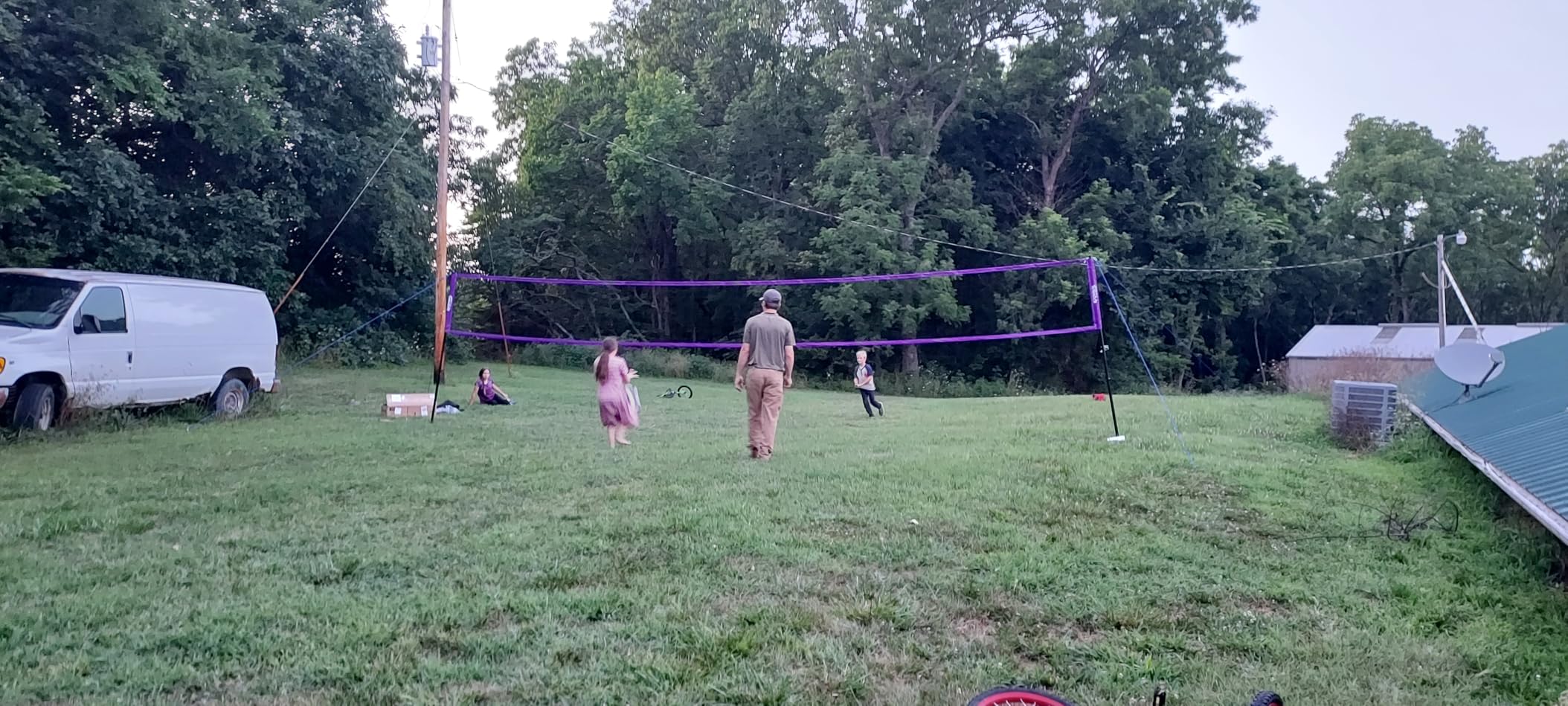 Outdoor Portable Volleyball Net Set with Adjustable Height Steel Poles, Volleyball, Anti-sag Winch System, Pump, Boundary Line, and Carry Bag for Backyard, Beach, Lawn customer photo 2