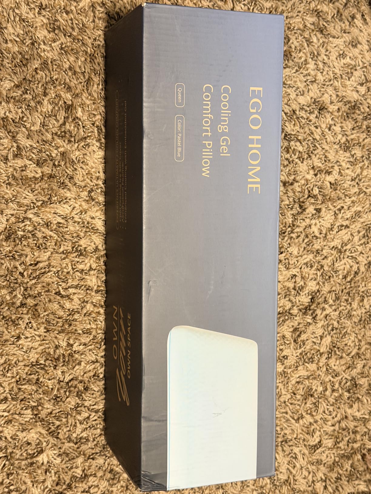 EGOHOME Cooling Gel Memory Foam Pillow - Reversible Cooling Cover, Neck Support for Side, Back and Stomach Sleepers, Removable & Machine Washable, All-Season Comfort, Standard Size, Blue customer photo 2