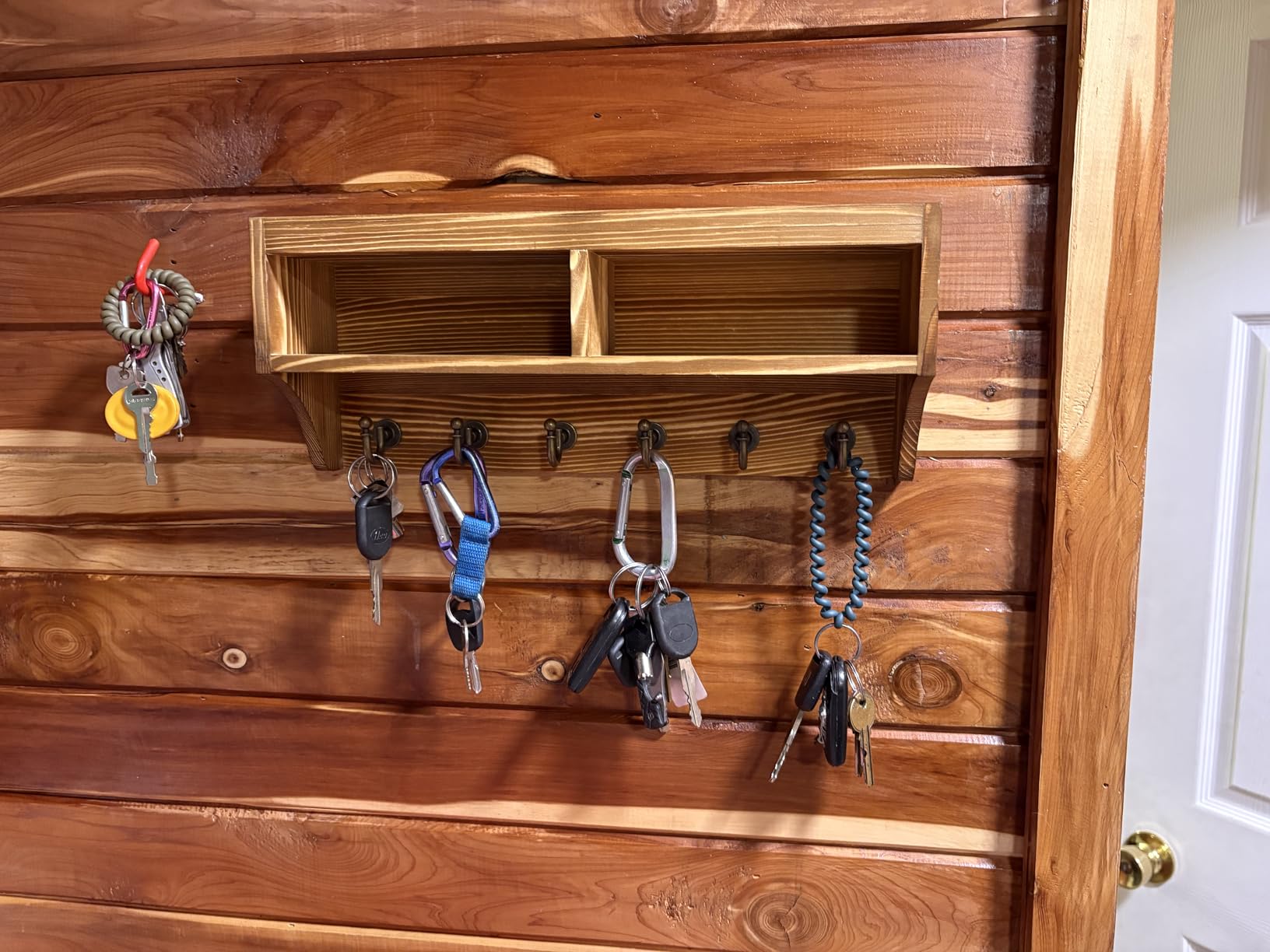 Key Holder Wall Mount - Mail Organizer Wall Mount with 6 Key Hooks and Storage Box customer photo 1