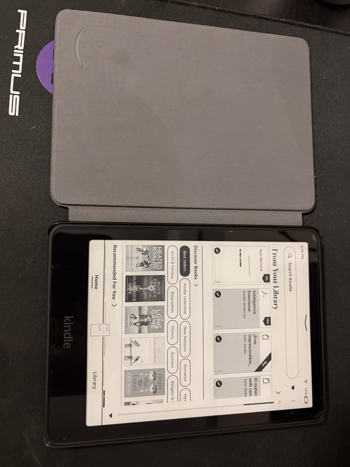 Kindle Paperwhite Bundle: Includes, Amazon Kindle Paperwhite 16GB | Black, Fabric Cover| Black, & Power Adapter customer photo 1