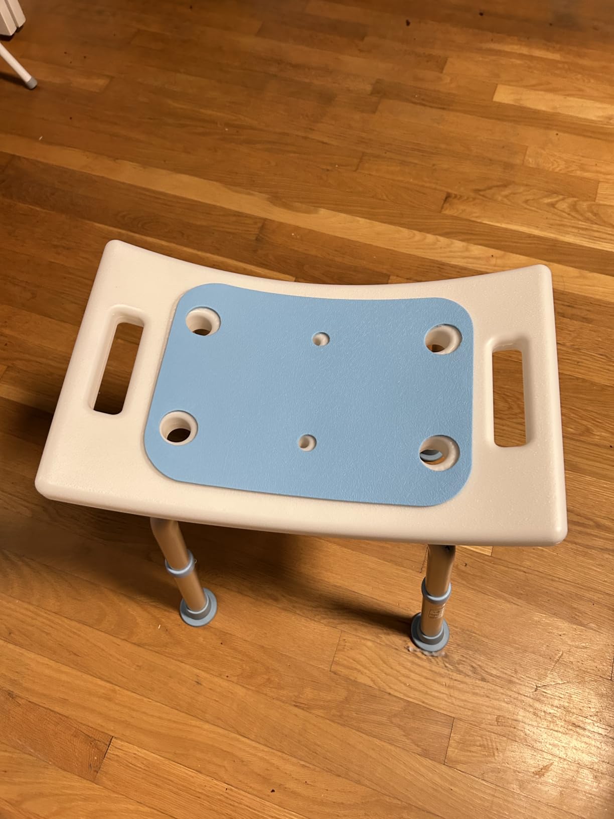 HOMLAND Shower Chair for Inside Shower, 400 lbs Adjustable Shower Stool with Suction Feet, Shower Seat for Inside Tub Bathroom Bench Bath Chair for Elderly and Disabled - Light Blue customer photo 2