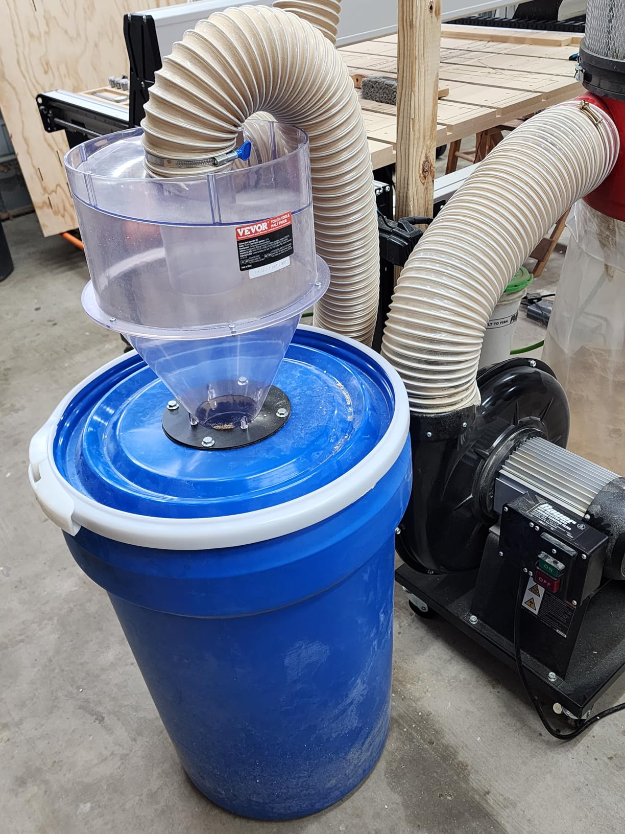 VEVOR Cyclone Dust Separator with Metal Tank, 4