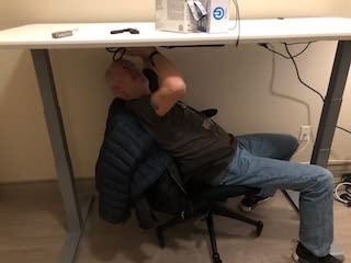Electric Standing Desk - 60x30 VariDesk, Adjustable Height Stand Up Computer Desk - Dual Motor with Memory Presets, Stable T-Style Legs- Home Office Essentials - Walnut customer photo 2