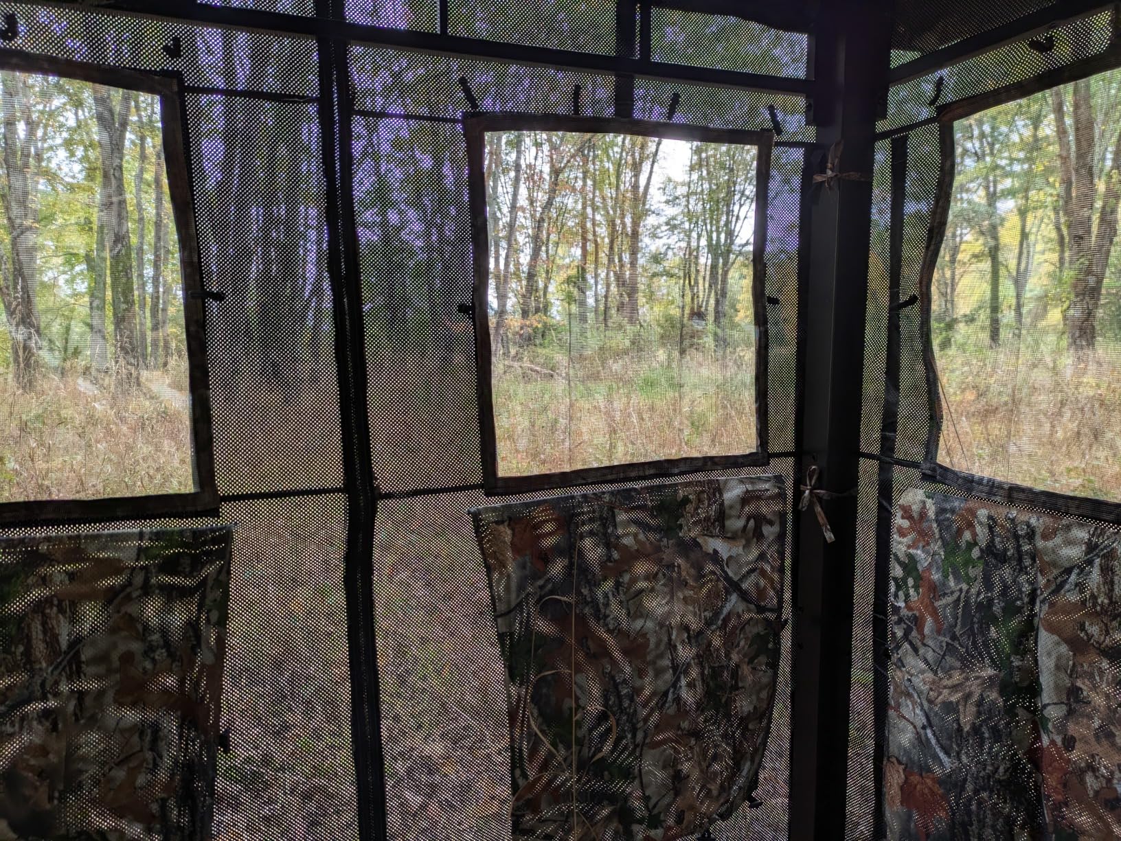 Deluxe Heavy Duty Steel Hunting Ground Blind, Semi Permanent, 360 See Through Fabric, 3-Person customer photo 1