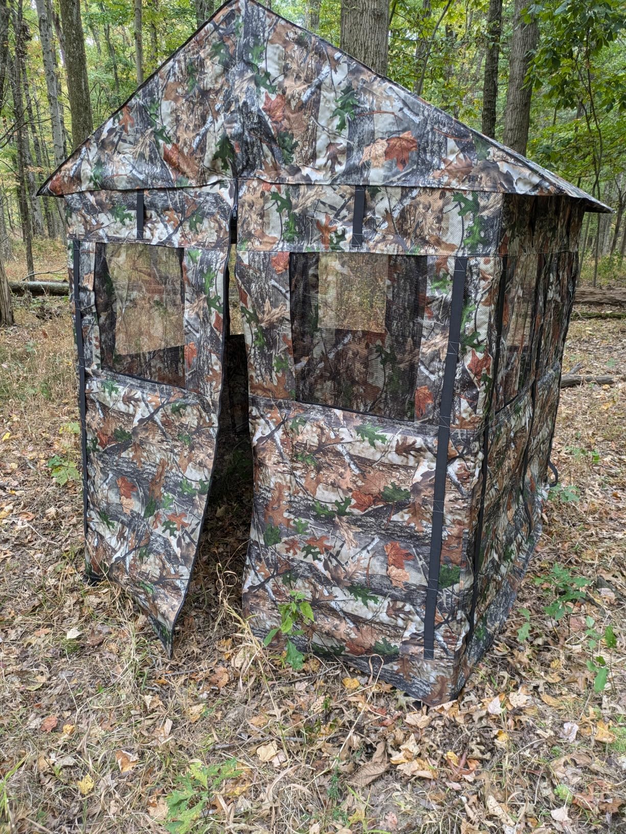 Deluxe Heavy Duty Steel Hunting Ground Blind, Semi Permanent, 360 See Through Fabric, 3-Person customer photo 2