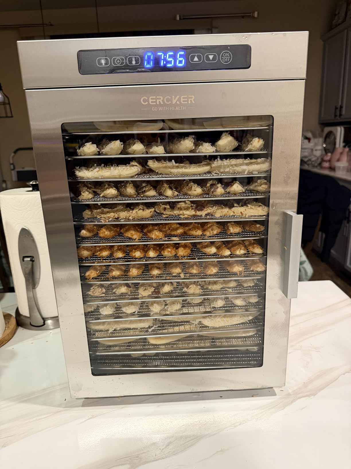 Commercial Food-Dehydrator Machine 14 Trays, 1200W Fruit Dehydrator,11.98ft² Meat Dryer for Jerky,190ºF Temperature Control,24H Large Food Dryer for Beef customer photo 2