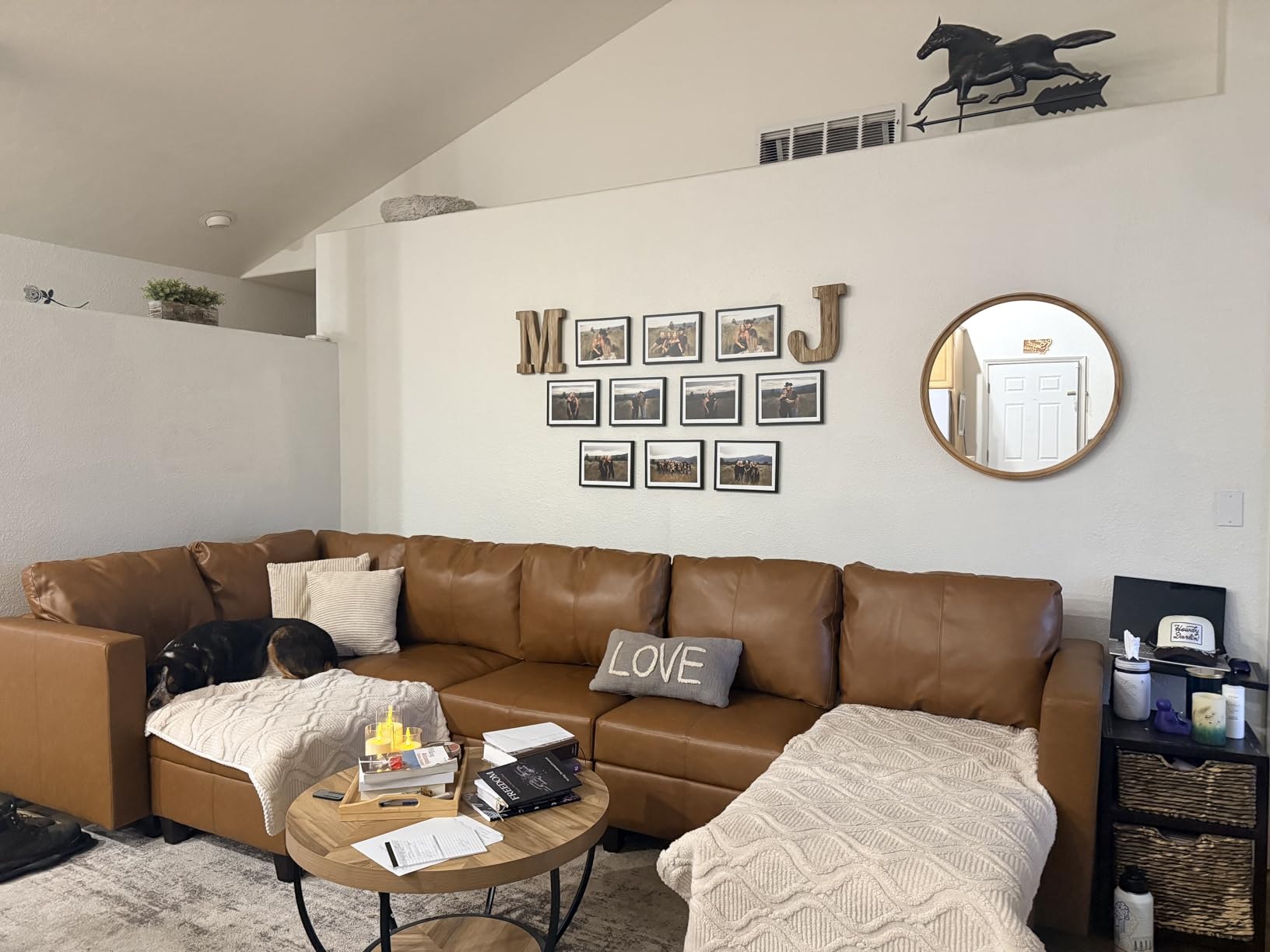 EASE MOOSE Faux Leather Sectional Sofa Modular Couch with Reversible Chaises, U Shaped Sectional Couch with Storage customer photo 2