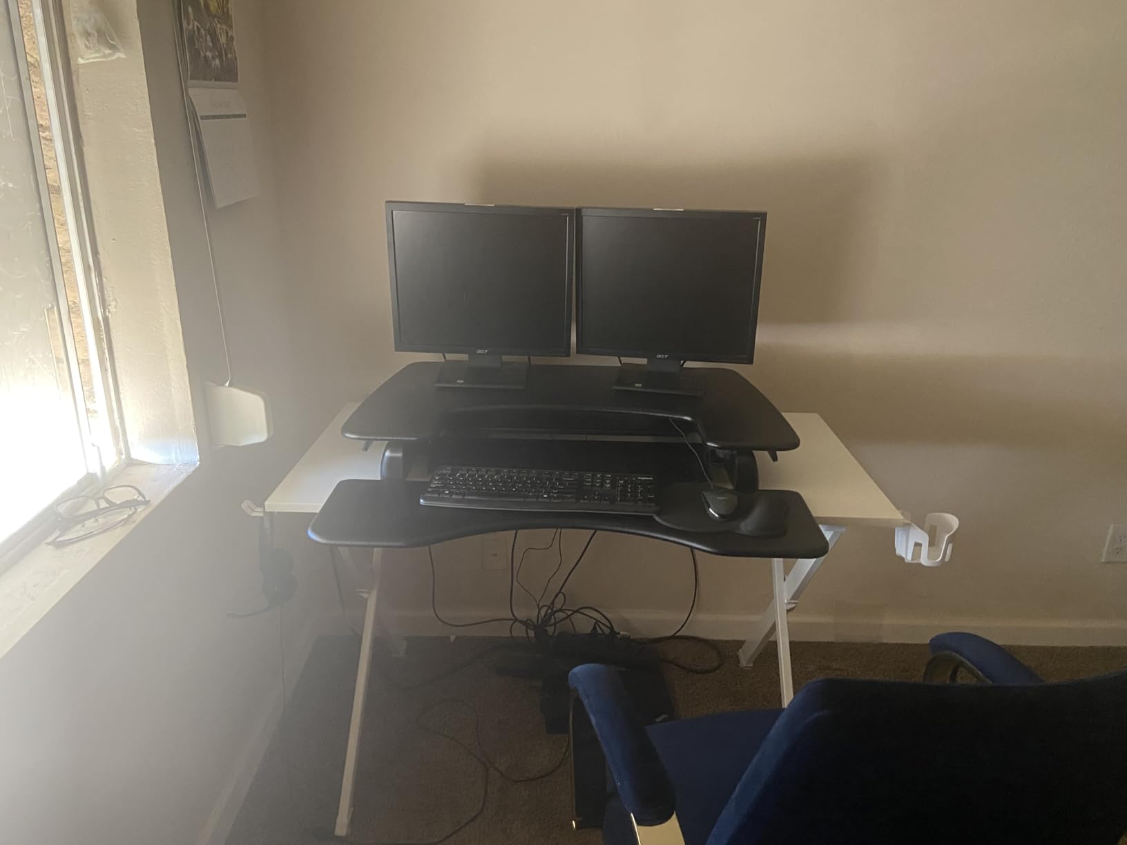 Vari VariDesk Pro Plus 36 Standing Desk Converter - 11 Height Settings + Spring Lift, 2 Tier Design, Keyboard Tray, Fits Desktops 36