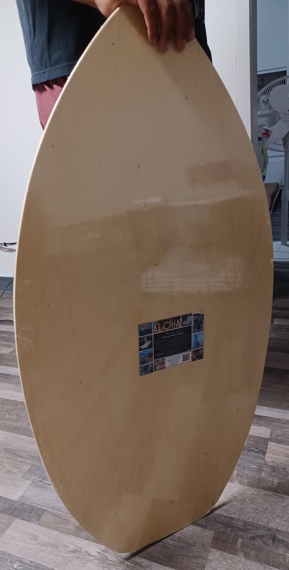 Own the Wave New Zealand 'Hang Loose' Skimboard with Colored EVA Grip Pad and High Gloss Clear Coat Wooden Skim Boards for Kids and Adults customer photo 1