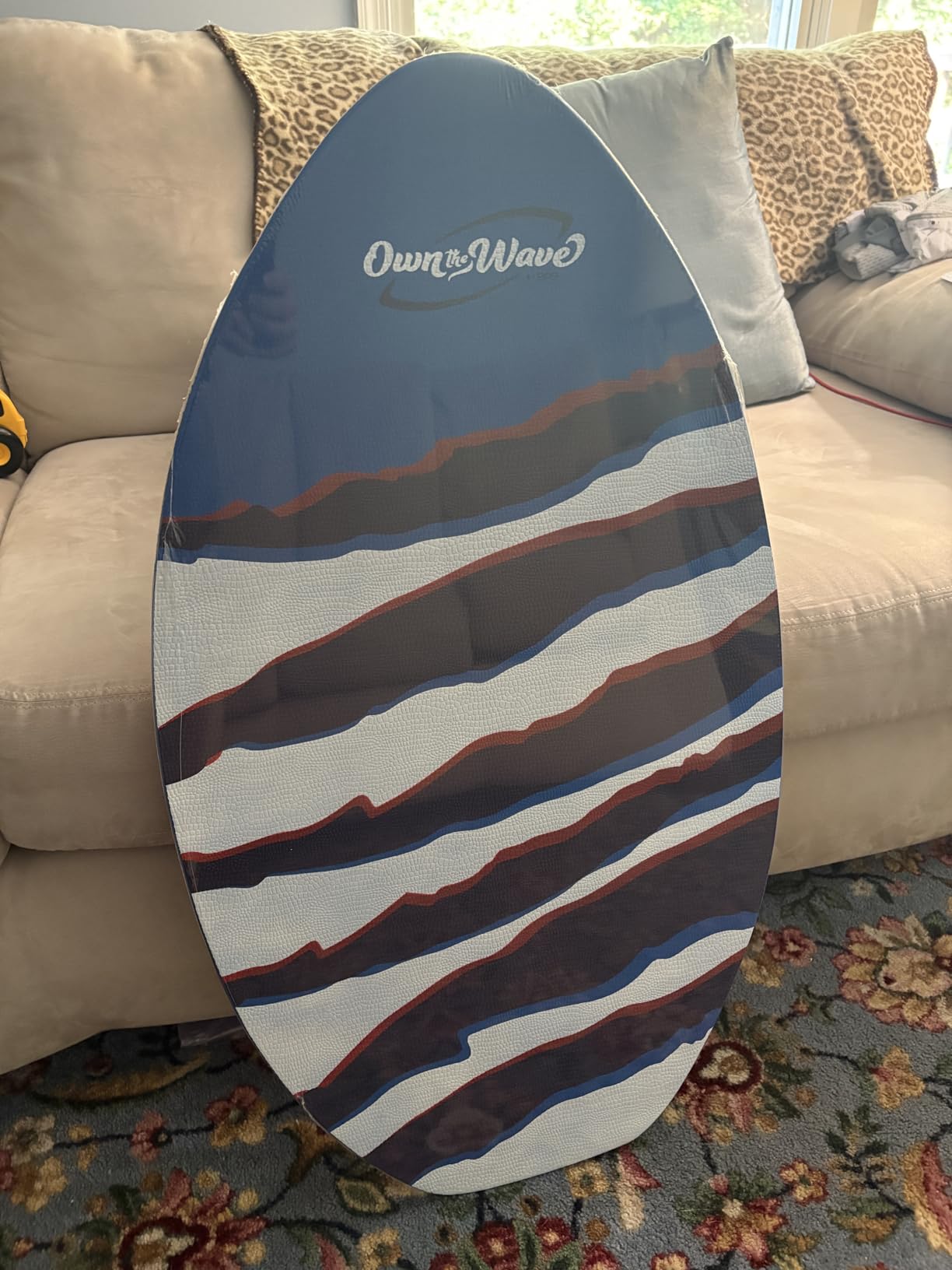 Own the Wave New Zealand 'Claw Strike' Skimboard with Colored EVA Grip Pad and High Gloss Clear Coat Wooden Skim Boards for Kids and Adults customer photo 1