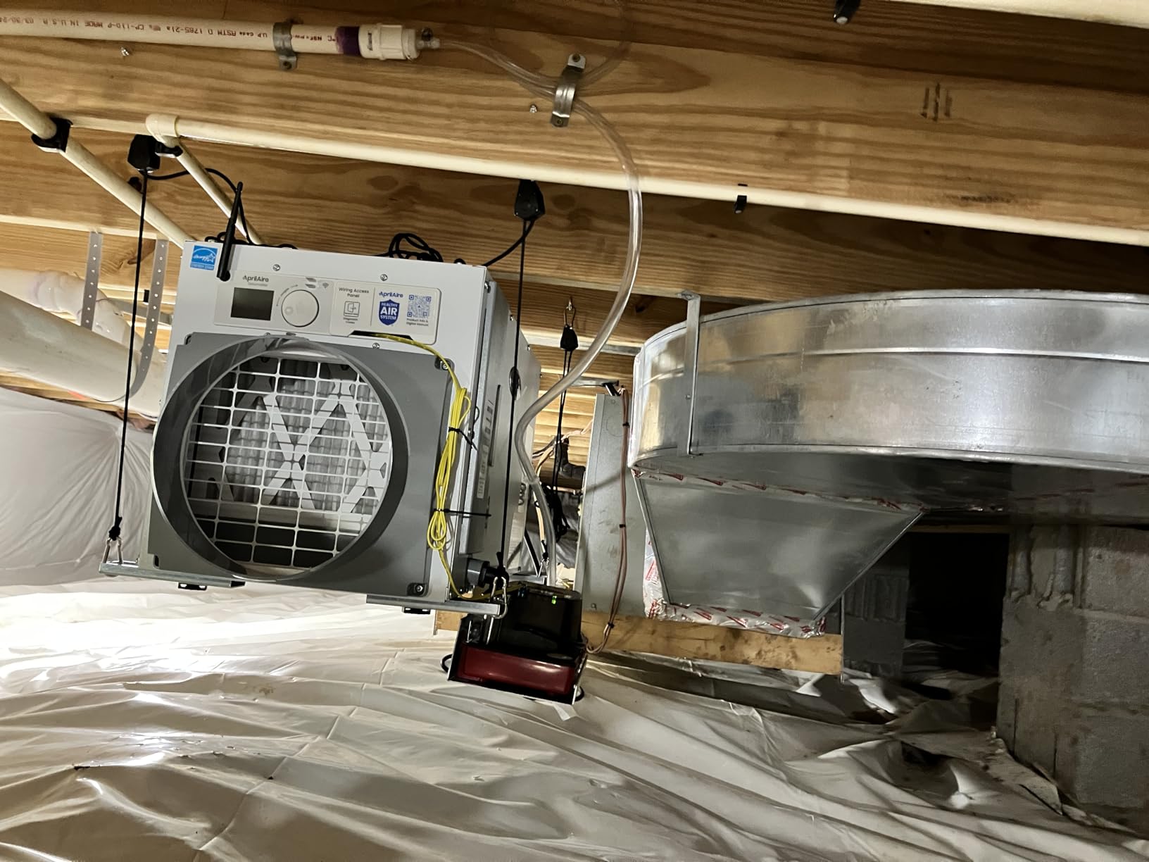 AprilAire E080 Whole House Dehumidifier for Basement & Crawl Space - 80-Pint High-Capacity Commercial Dehumidifier for Homes Up to 4,400 Sq. Ft. with Pump, Drain Hose, & Hanging Kit for DIY Install customer photo 2