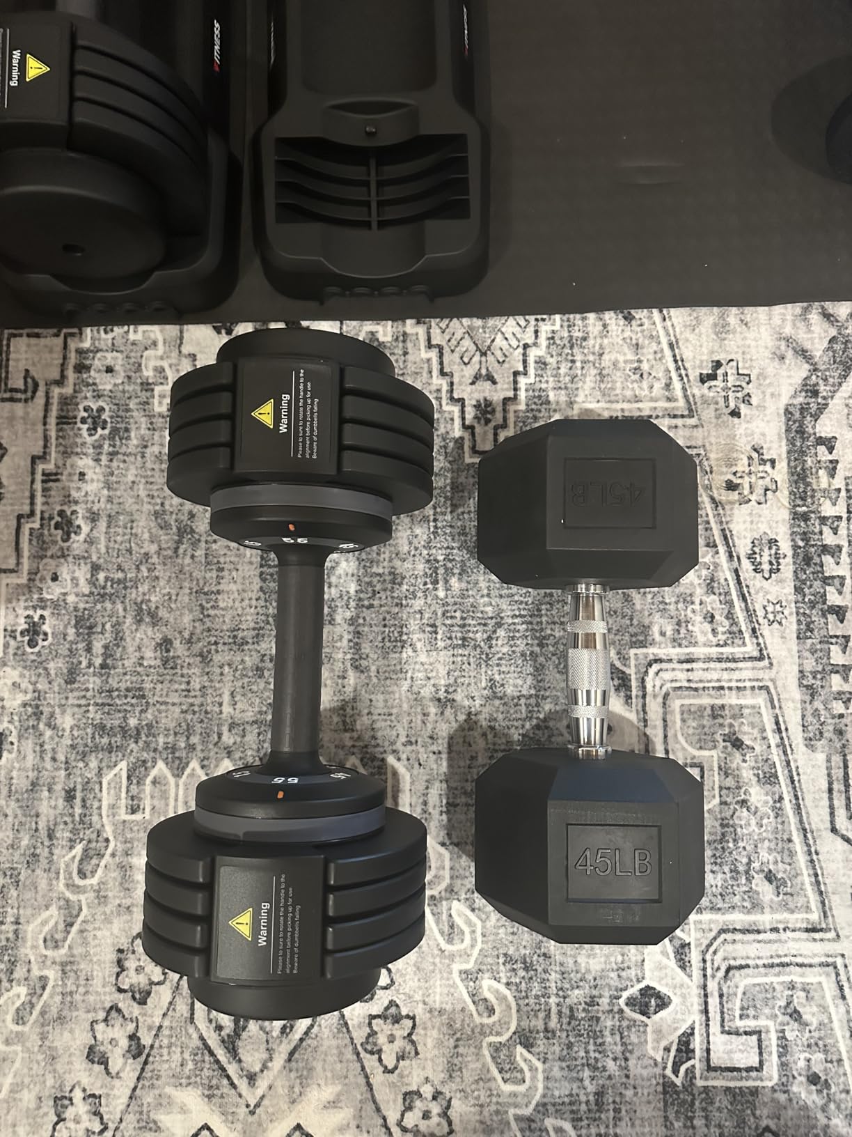 Adjustable Dumbbells Set of 2, 1 Hand Adjustable Weights Dumbbells Set, 5 in 1/10 in 1 Free Dumbbell with Anti-Slip Texture Handle, 25/55/80lb Pair Weight Set For Home Gym Suit both Men and Women customer photo 1