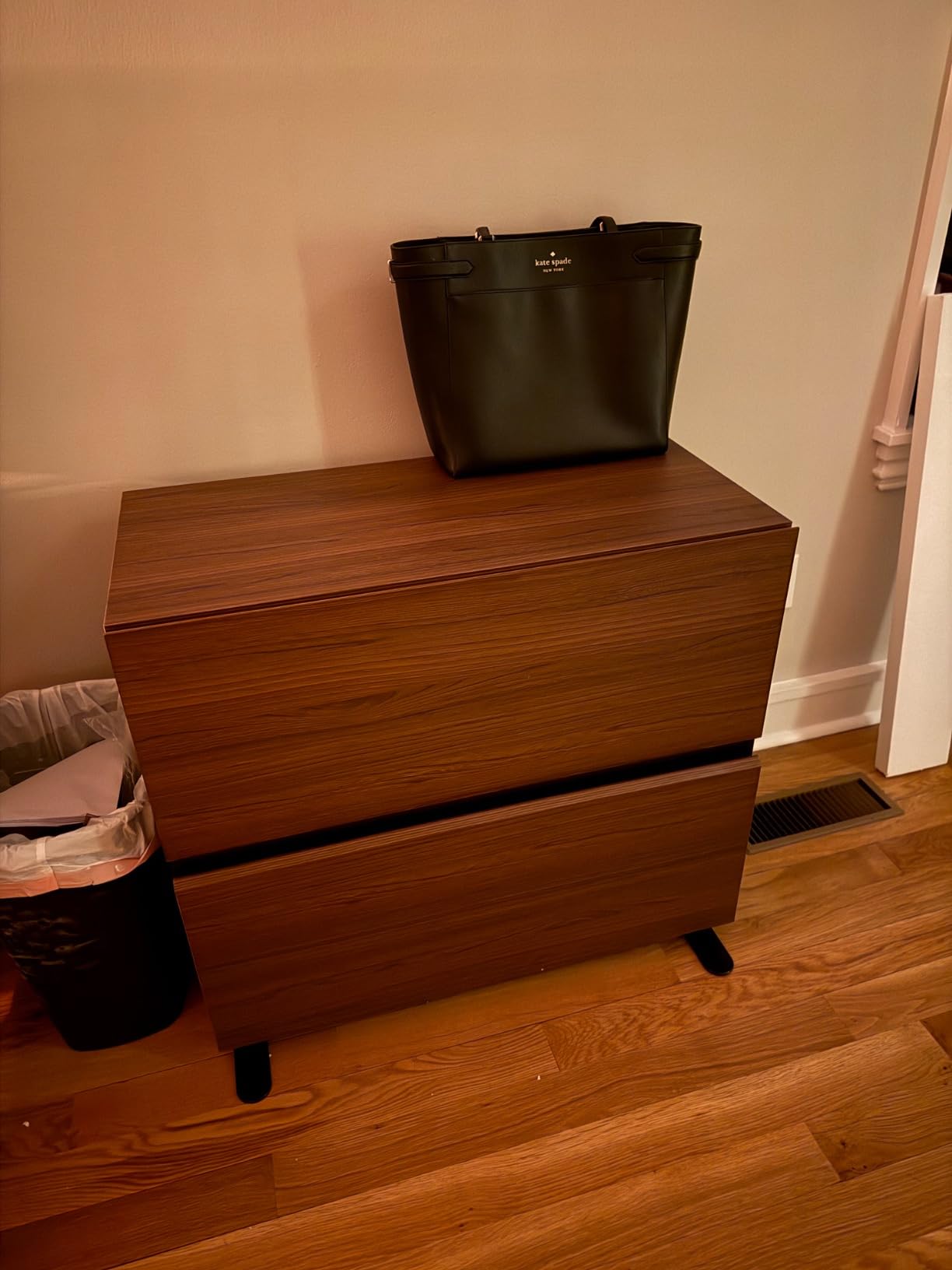 2 Drawer Lateral File Cabinet, 31W*28H Wood Filing Cabinet with Anti-tilt Mechanism, Home Office Storage Filing for Letter, A4 & Legal Size, Light Walnut customer photo 2
