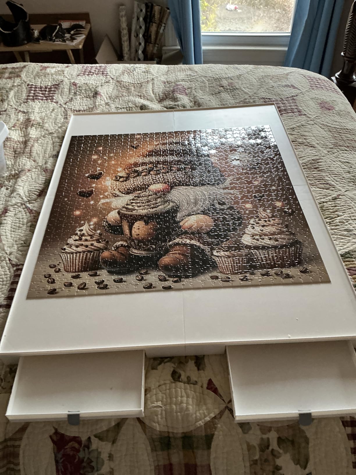 1500 Pieces Puzzle Board with Drawers and Cover,35