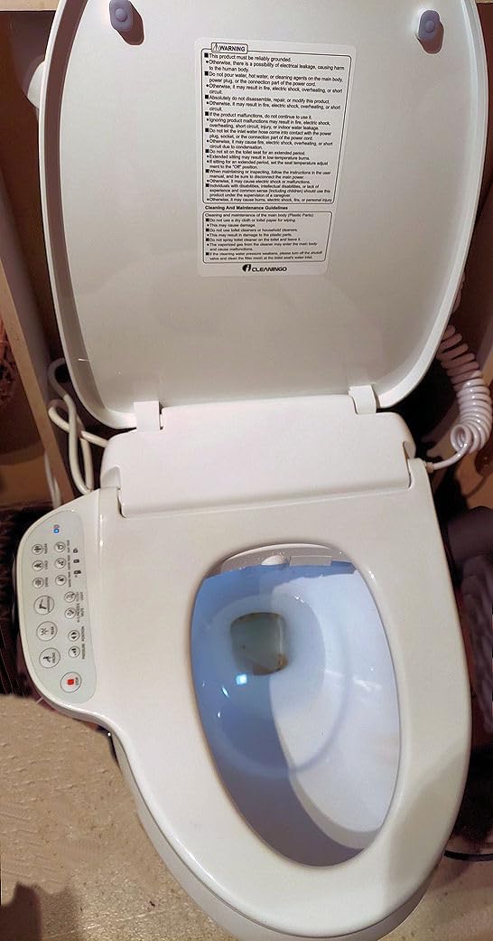 DC01 Pro iCleaningo Electric Bidet Toilet Seat, Auto Open Seat & Lid, 360° Handheld Spray,Warm Water Wash, Fast Dry Air Dryer, Heated Seat, Remote & Side Control, Night Light, Elongated customer photo 1