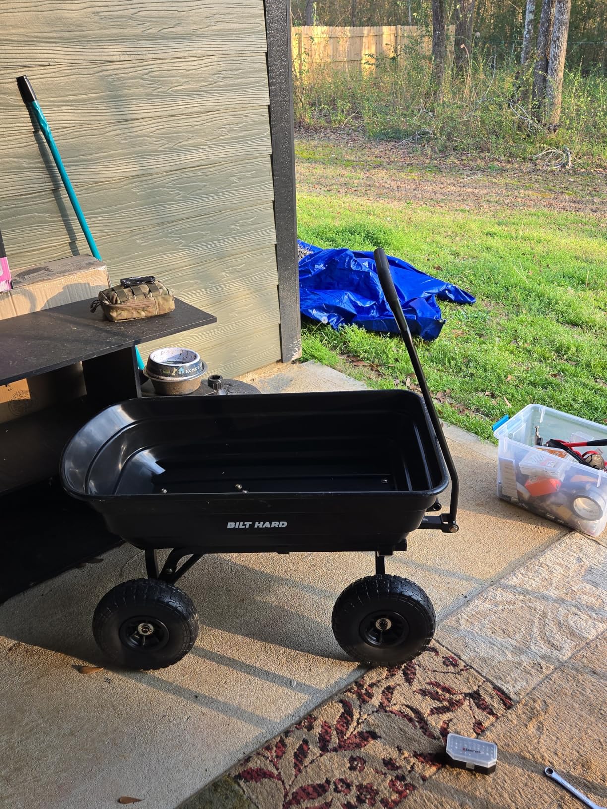 BILT HARD Poly Garden Dump Cart 1200 lbs with No Flat Tires, Quick Release, 2-in-1 Convertible Handle, 7 Cu Ft Dump Wagon Heavy Duty for Yard, Outdoor customer photo 1