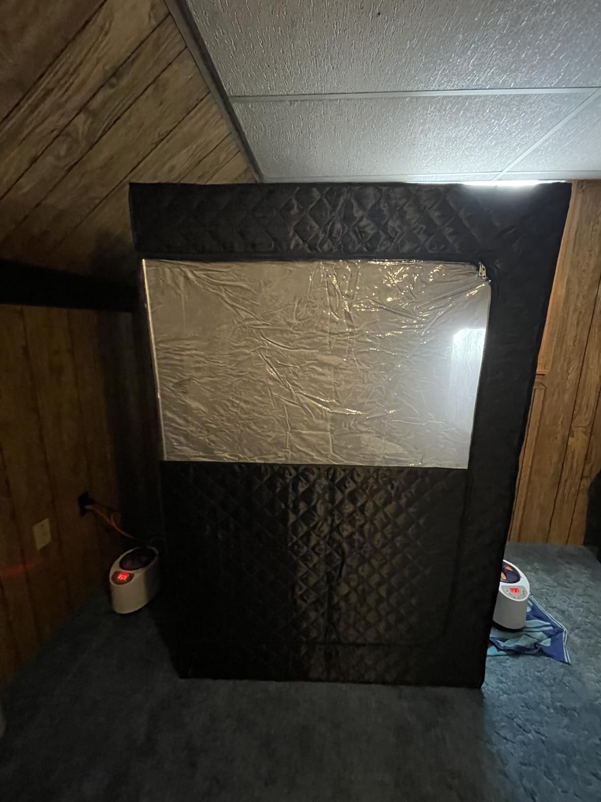 Manastin 2 Person Portable Steam Sauna for Home, 1 or 2 Person Full Body Home Spa with 2 Foldable Chairs, 9 Levels of Sauna Tent with Remote Control, (Black, Large) customer photo 1