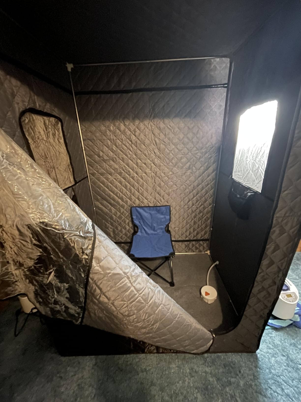 Manastin 2 Person Portable Steam Sauna for Home, 1 or 2 Person Full Body Home Spa with 2 Foldable Chairs, 9 Levels of Sauna Tent with Remote Control, (Black, Large) customer photo 2