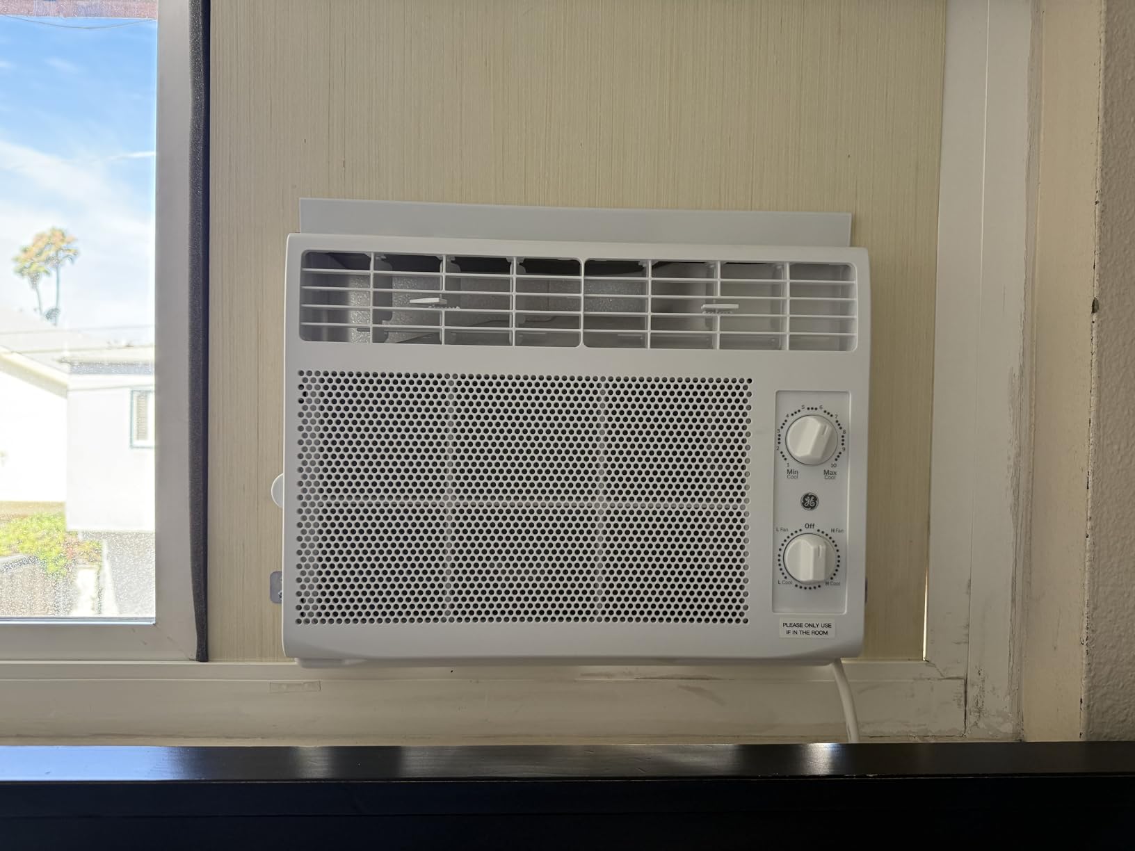 GE Window Air Conditioner 5,000 BTU AC Unit for Small Rooms up to 150 sq ft with Manual Controls & 2 Cooling Modes for Bedroom or Living Room, Easy Install Kit, White customer photo 2