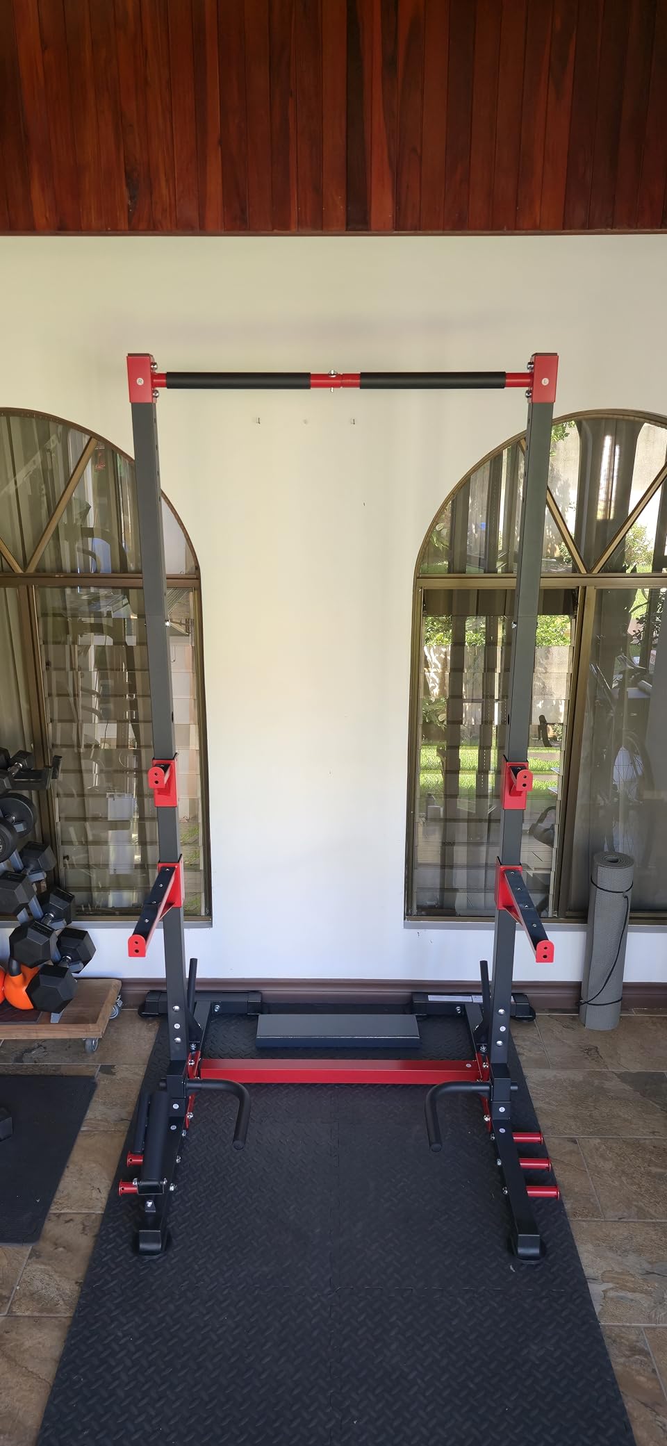 YOLEO Smith Machine & Squat Rack Combo, Multi-Functional Power Racks with Adjustable Width & Pull-Up Bar, Cable Crossover Power Cage, Independent Dual-Pulley System for Home Gym Garage Basement customer photo 2