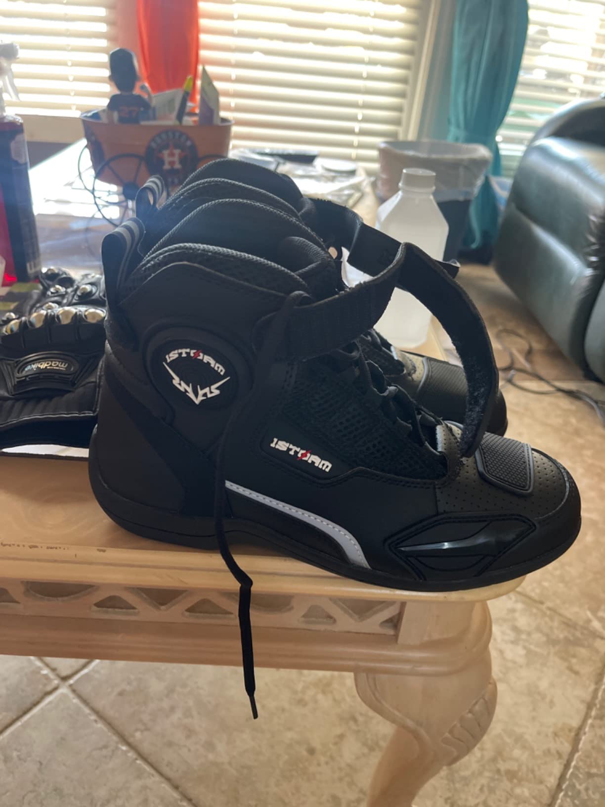1Storm Men's Motorcycle Boots Rider Racing Black Hiking Trekking Outdoor Boots customer photo 1