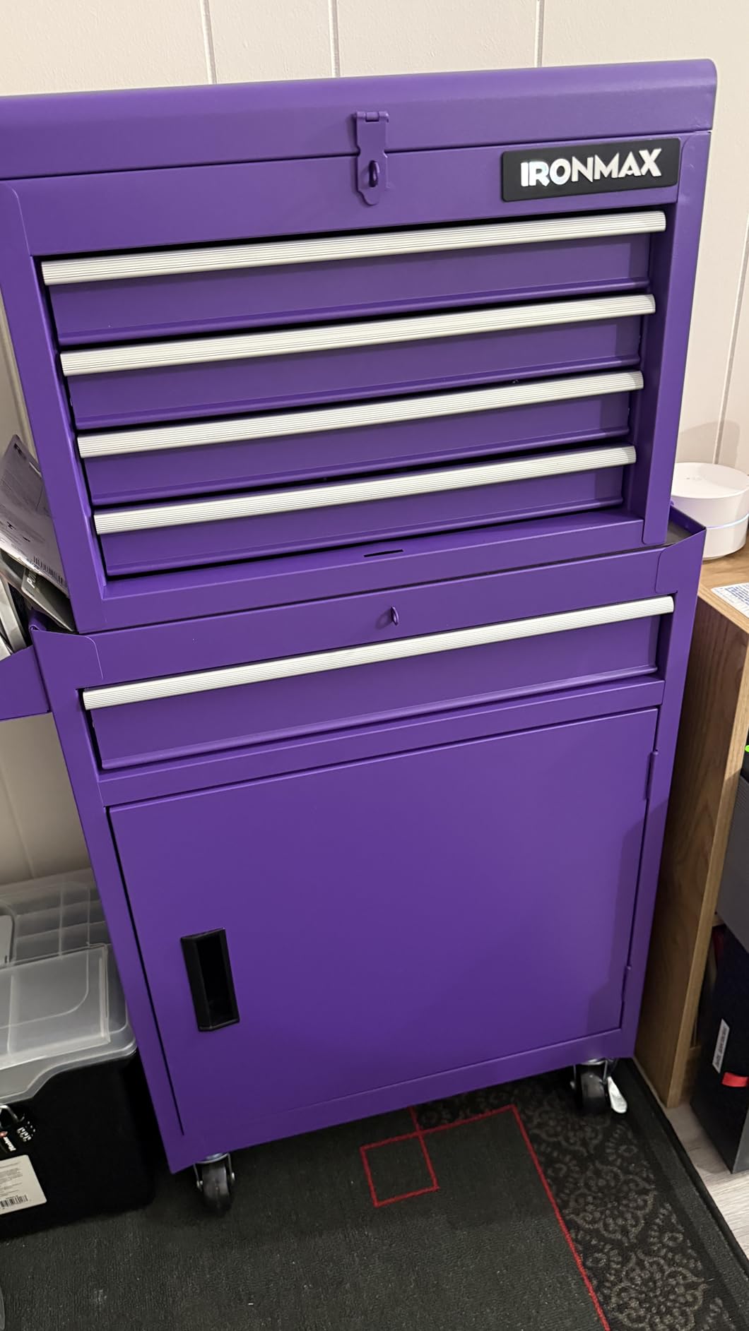Goplus Tool Chest, 5 Drawers Rolling Tool Cabinet with Detachable Top Toolbox, Universal Lockable Wheels, Lock Bar, Protective Liner & Tool Rack, Metal Tool Storage Cart customer photo 1