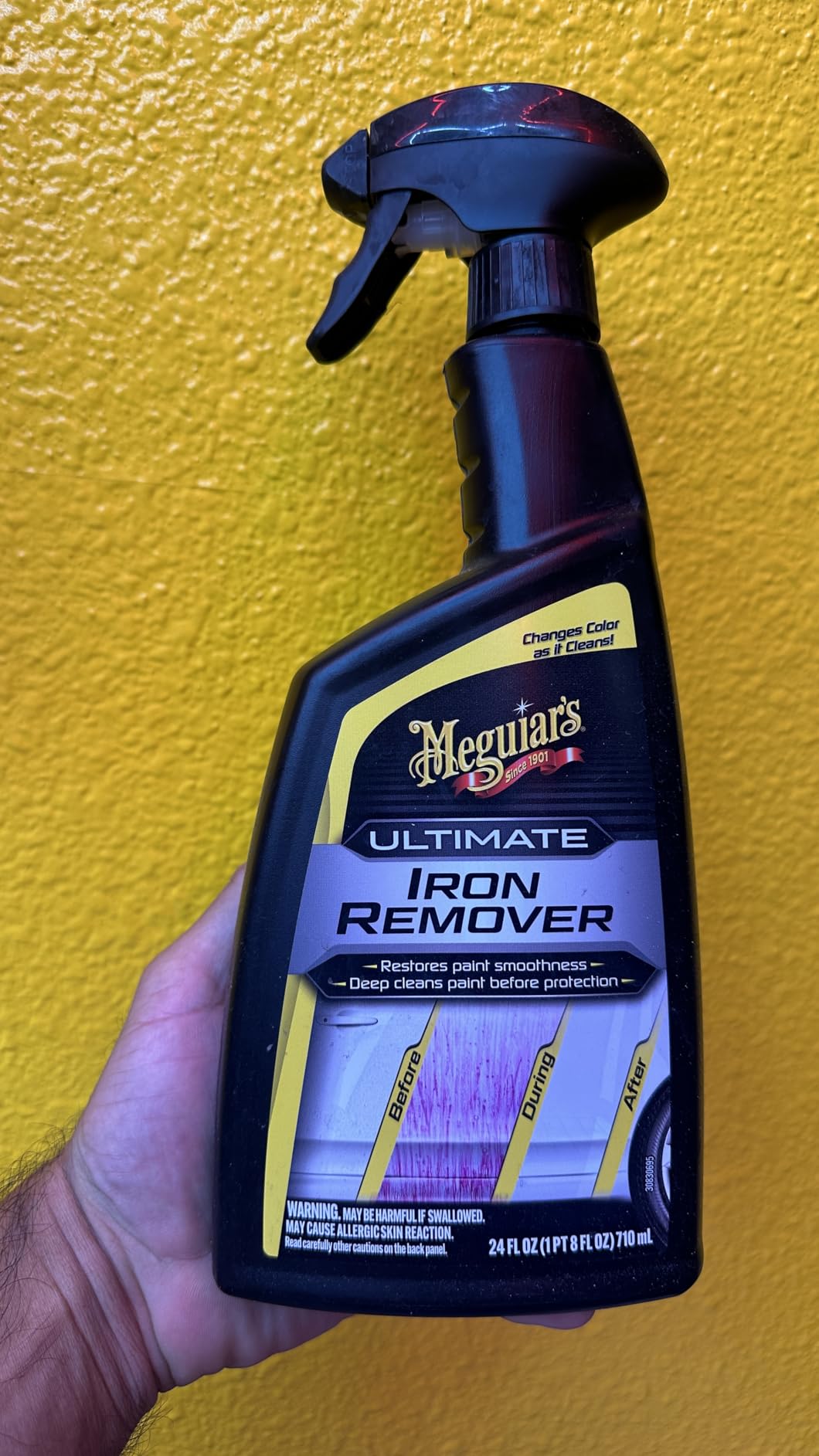 Meguiar's Ultimate Iron Remover - Quickly Remove Embedded Iron Particles and Industrial Fallout That Impair Paint Color, Clarity, and Paint Smoothness - Chemical Contaminant Remover - 24 Oz customer photo 2
