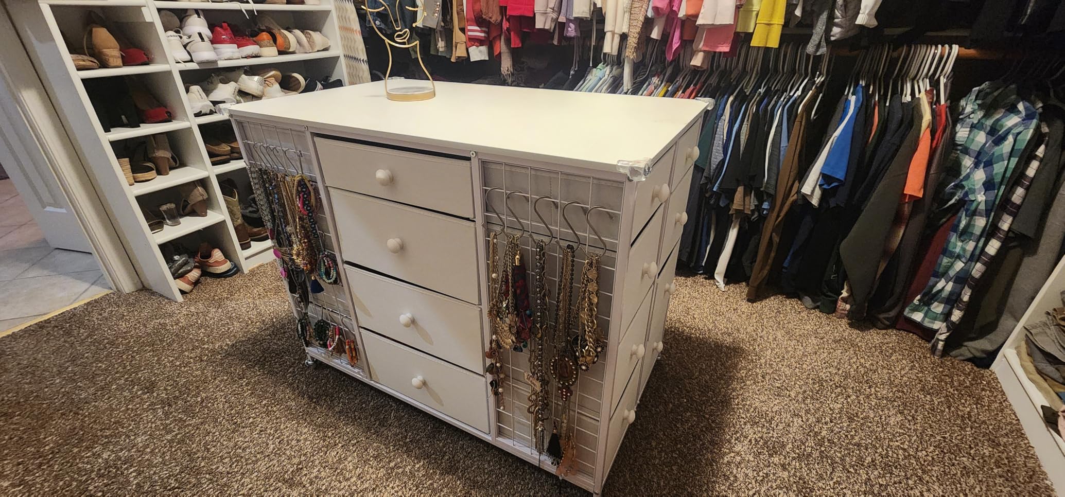 EnHomee 24 Drawers Black Dresser for Bedroom, Dressers & Chests of Drawers with 4 Wheels and 40