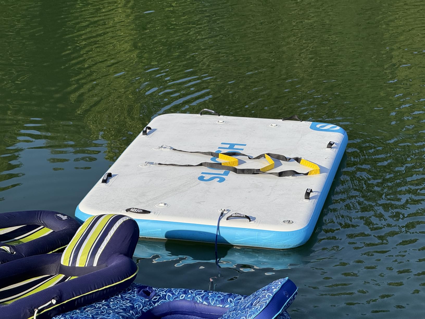SLOOSH Inflatable Floating Dock, Inflatable Dock Floating Platform, Portable Air Dock Platform Fit for Pool, Lake, Beach with Non-Slip Surface customer photo 1