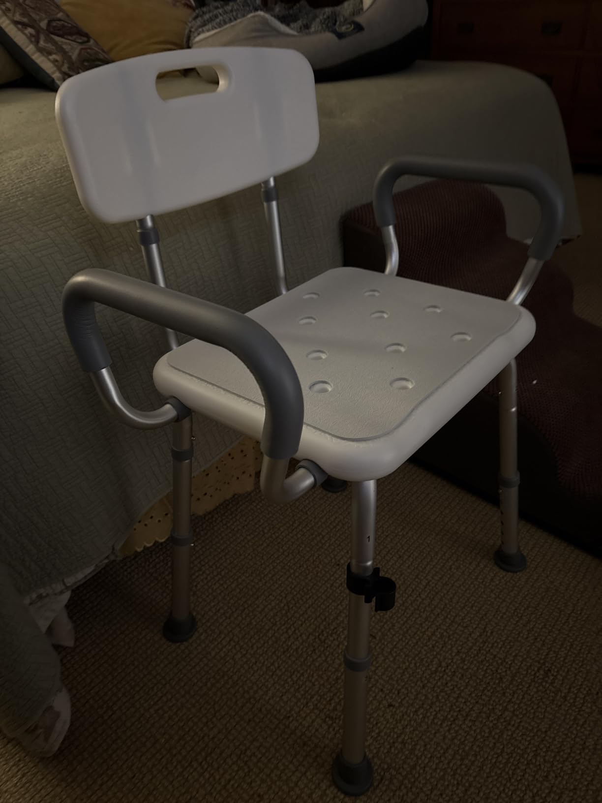 soundfuse Shower Chair for Inside Shower with Arms and Back, Aluminum Frame customer photo 2