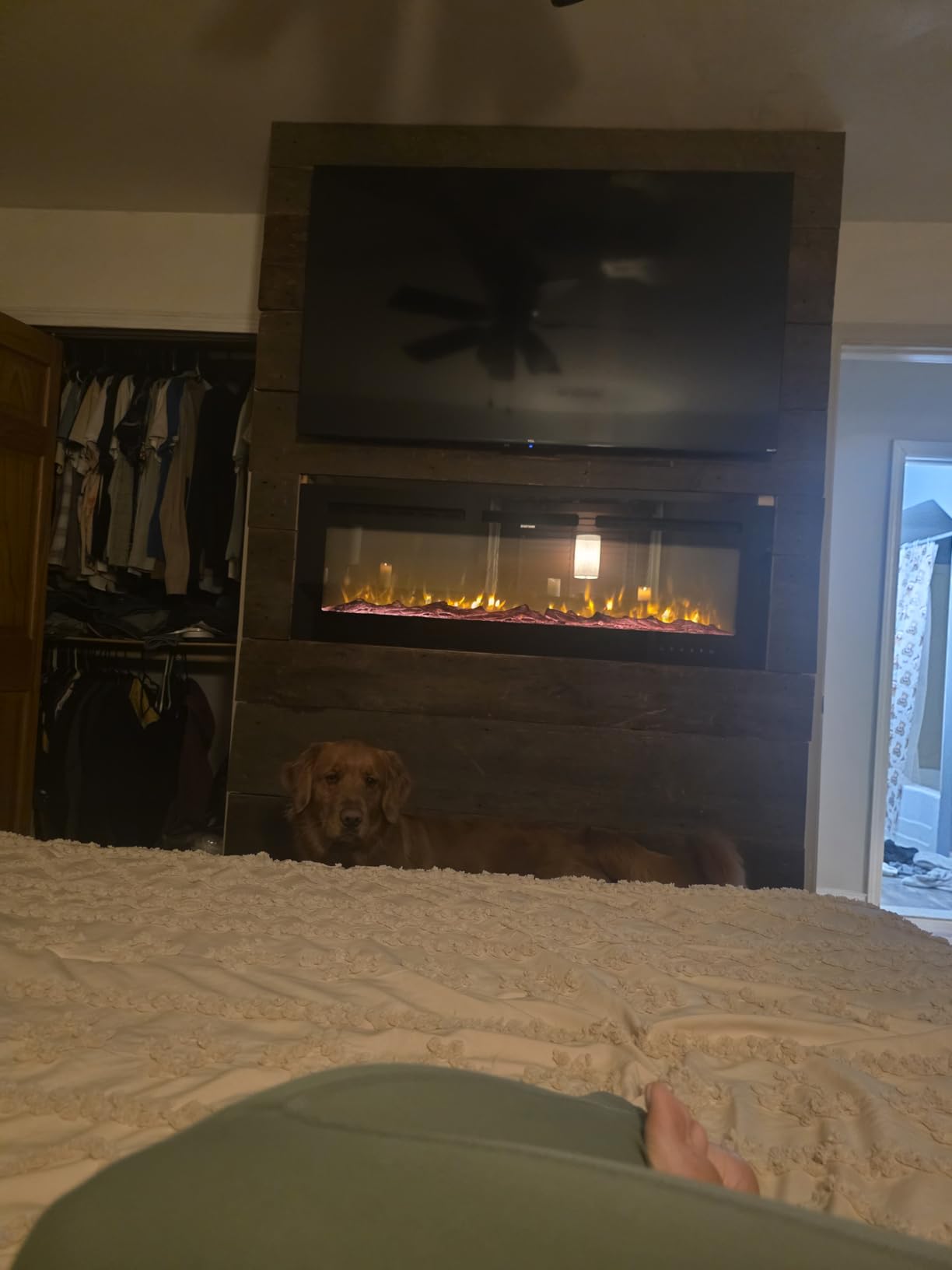 EUHOMY 50 Inch Electric Fireplace Recessed and Wall Mounted customer photo 1