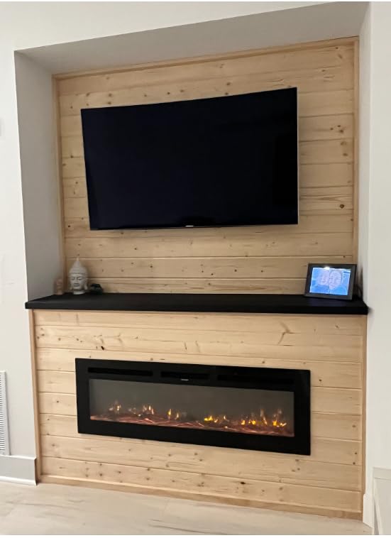 EUHOMY 50 Inch Electric Fireplace Recessed and Wall Mounted customer photo 2