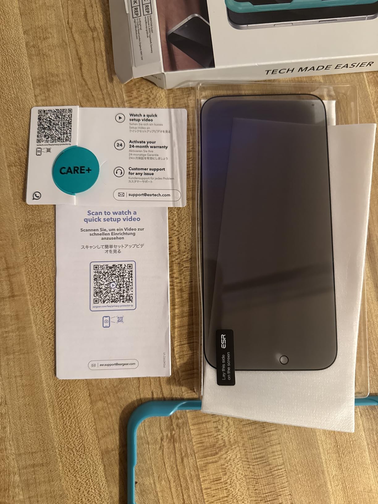 ESR 3 Pack for iPhone 17/iPhone 16 Pro Privacy Screen Protector, Anti-spy Tempered-Glass Privacy Screen Protector with Easy Installation Tool, Micro-Curved Edges, Case Friendly customer photo 2
