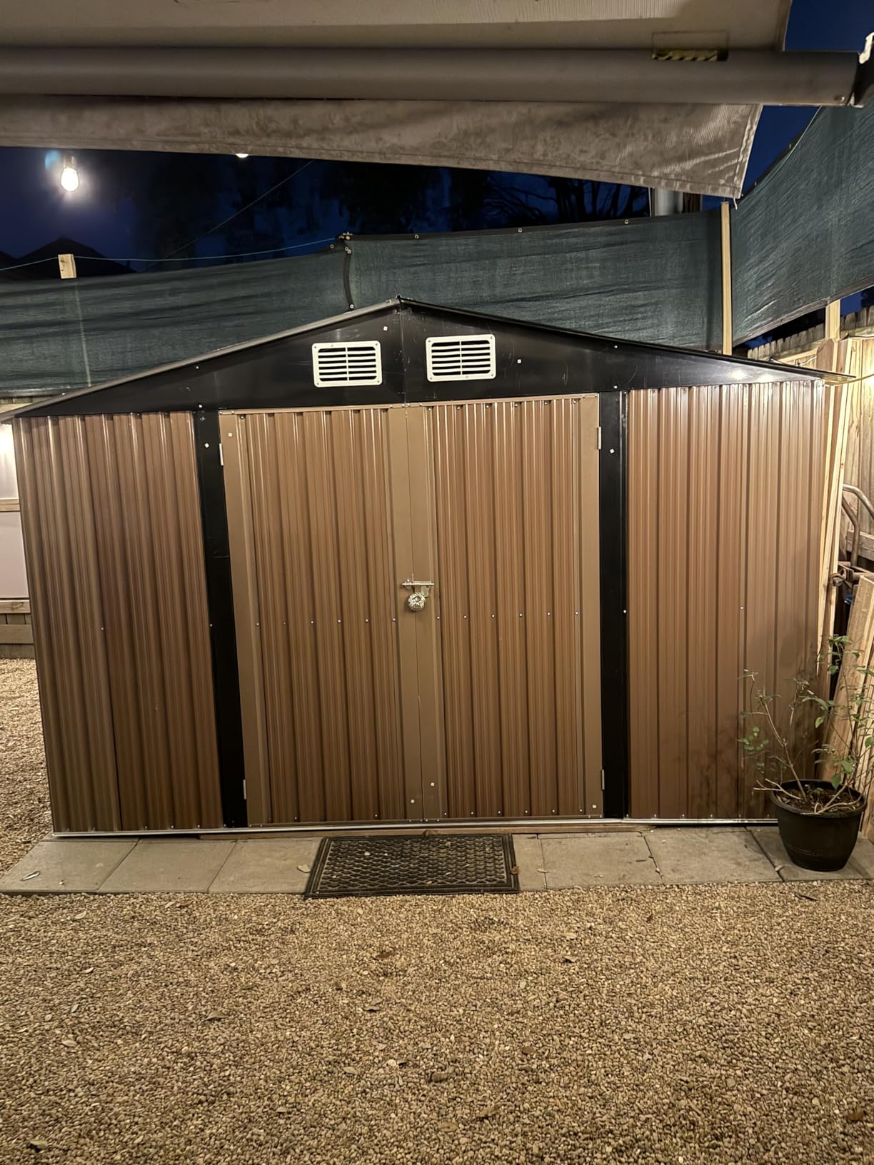 Garvee 10 x 12 ft Outdoor Storage Shed, Heavy-Duty Waterproof Tool Shed Storage with Lockable Door, Vents and Updated Frame Structure, Large Metal Tool Shed for Backyard, Patio Lawn, Grey customer photo 1