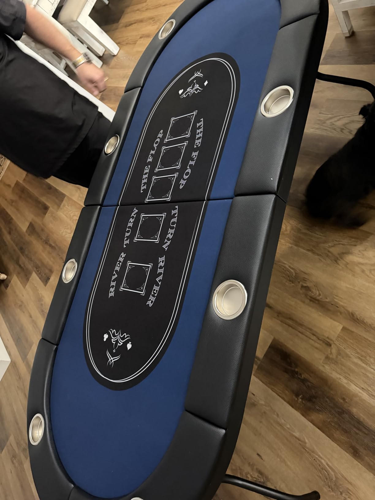 VEVOR 8 Player Poker Table Foldable, Portable Folding Card Board Game Table, Casino Leisure Table, Blackjack Texas Holdem Table with Padded Rails and Stainless Steel Cup Holders customer photo 1