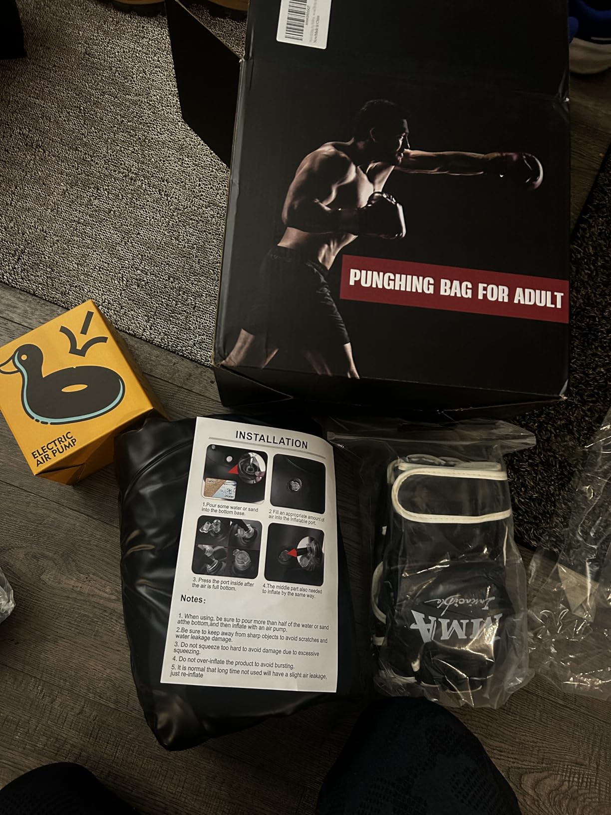 Freestanding Punching Bag for Adults, 70'' Boxing Bag with Stand Kicking Bag Heavy Bag with Boxing Gloves and Electric Air Pump, Women Men Kickboxing Bags for Beginners Training MMA Muay Thai Fitness customer photo 1