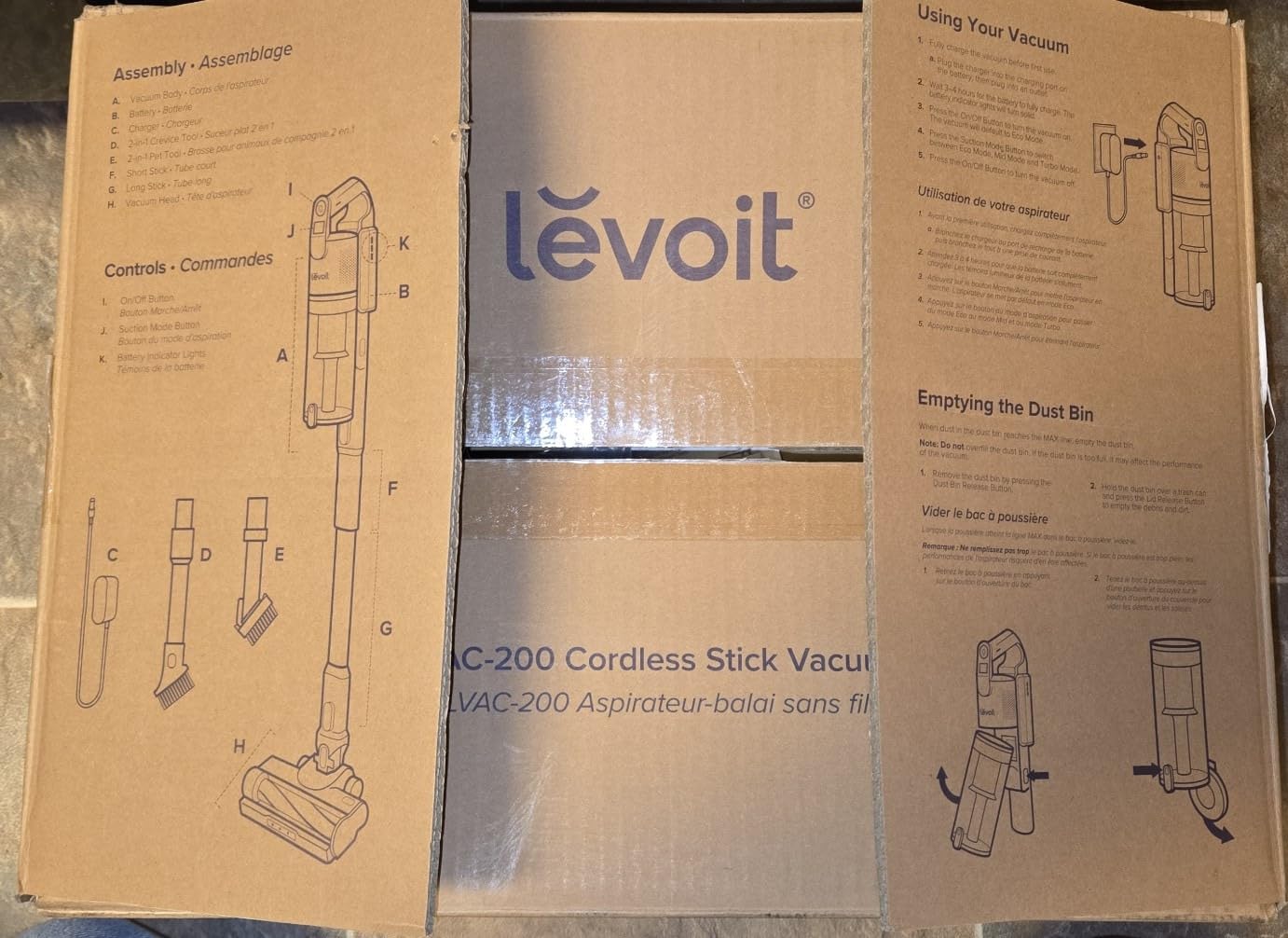 LEVOIT Cordless Stick Vacuum, Anti-Tangle, LED Headlights, Removable Battery, Self-Standing, Strong Suction, for Pet Hair, Hard Floor, Carpet, LVAC-200 White&Blue customer photo 1