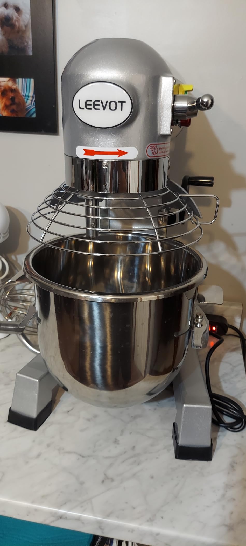 30 Qt 1250W Commercial Food Mixer, Commercial mixer 3 Speeds Adjustable Heavy Duty Stand Mixer with Stainless Steel Bowl for Bakery Pizzeria. customer photo 2