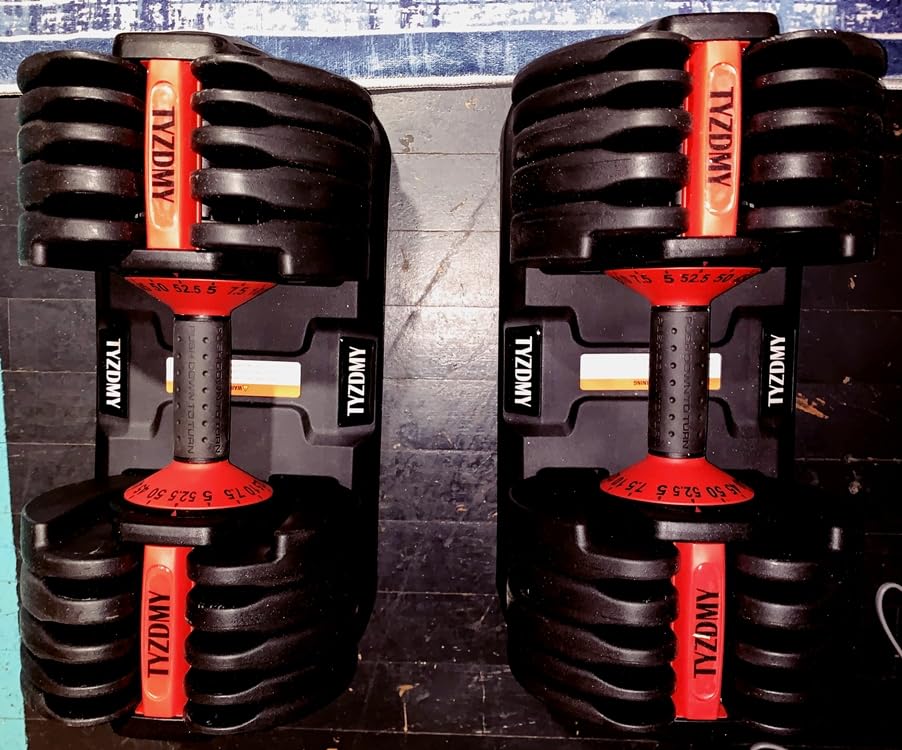 TYZDMY Adjustable Dumbbells Set of 2, Free Weights Dumbbells Set, 52.5 lbs Pair 105 lbs, 15 in 1, for Men/Women Gym Equipment for Home Strength Training customer photo 1
