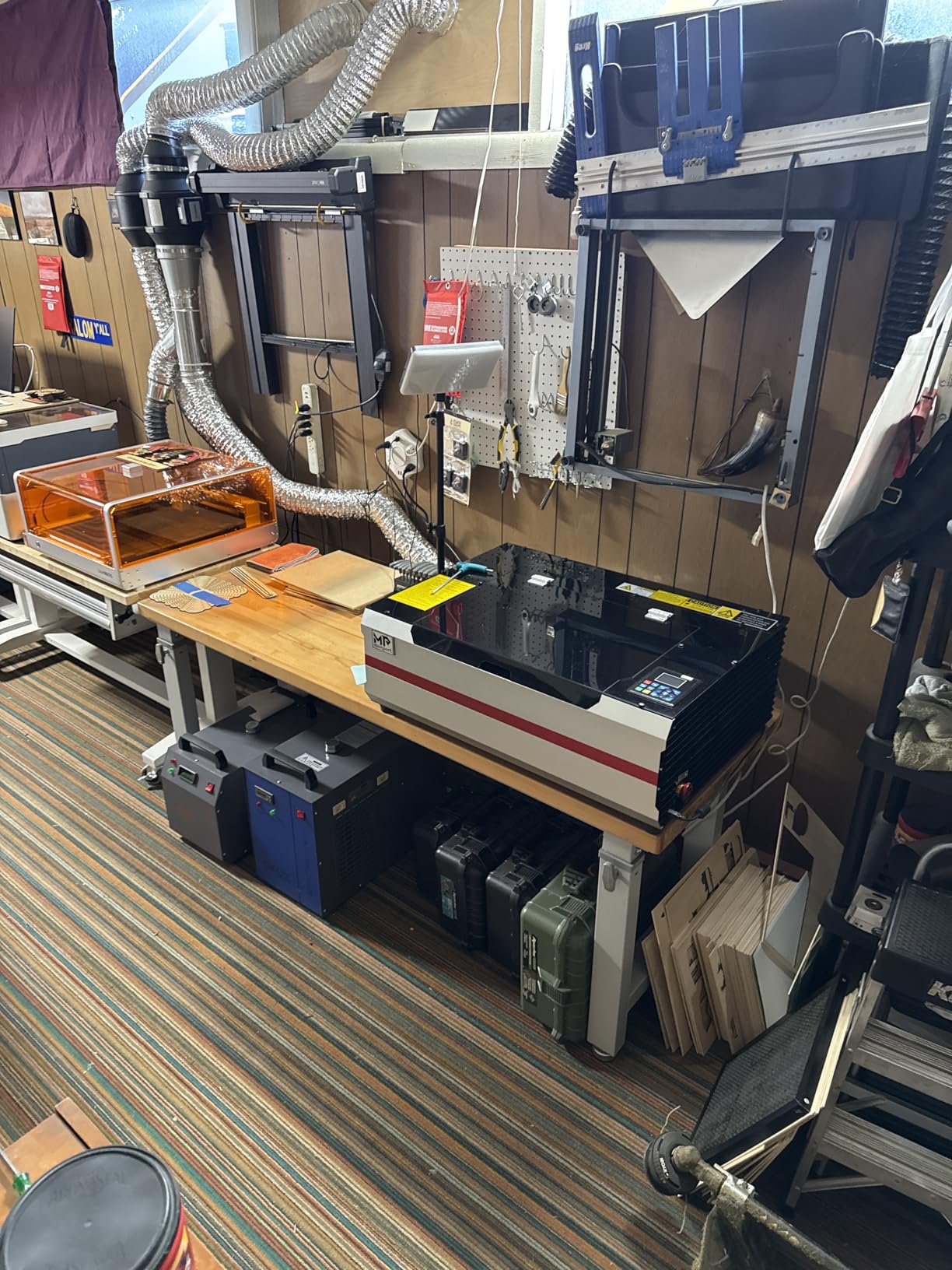 Monport Reno Pro 65W Desktop CO2 Laser Engraver＆Cutter,16x24 Workbed Laser Engraving Machine with New Semi-Autofocus,Control Panel,2 Working Platforms,Z-axis Adjustable for Wood Acrylic Glass More customer photo 2