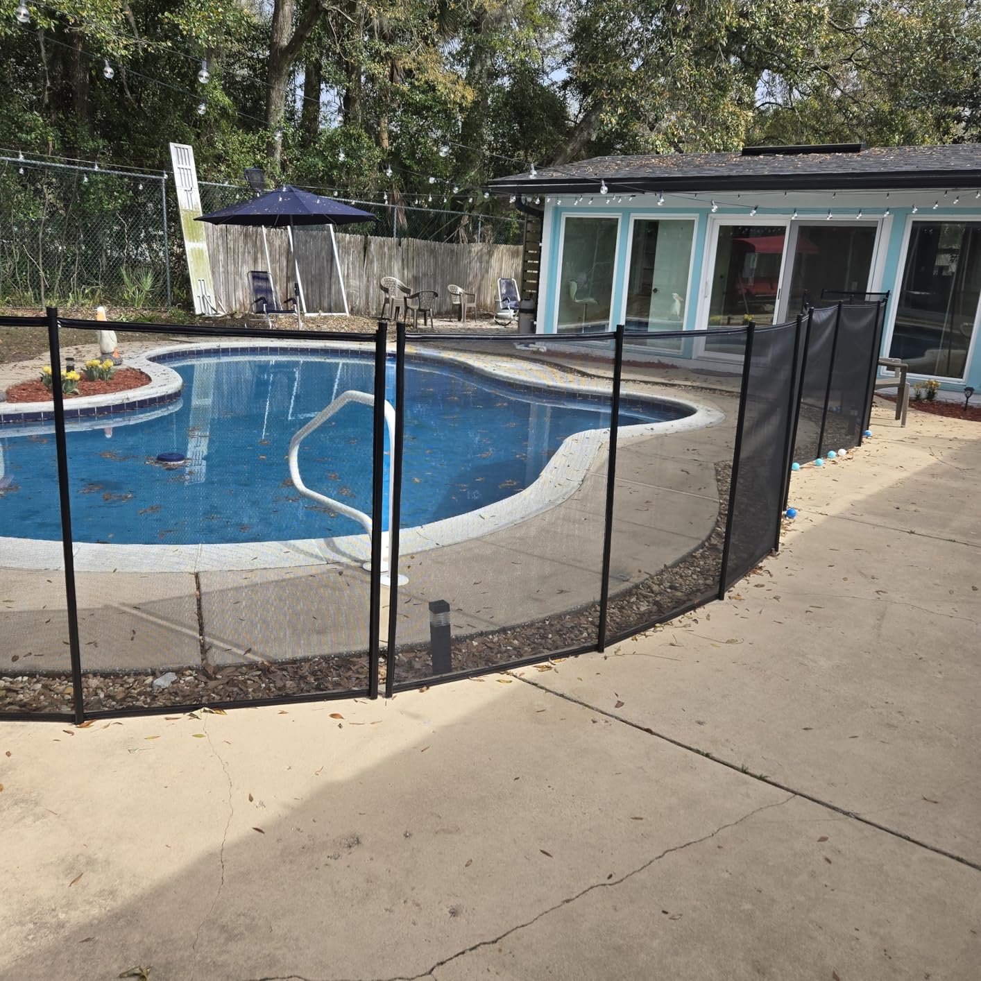 VIVOHOME Pool Fence 4FT x 24FT, 320GSM Teslin Mesh Removable Child Safety Pool Fence with Stainless Steel Tubes for Backyard Garden Pool Safety customer photo 1